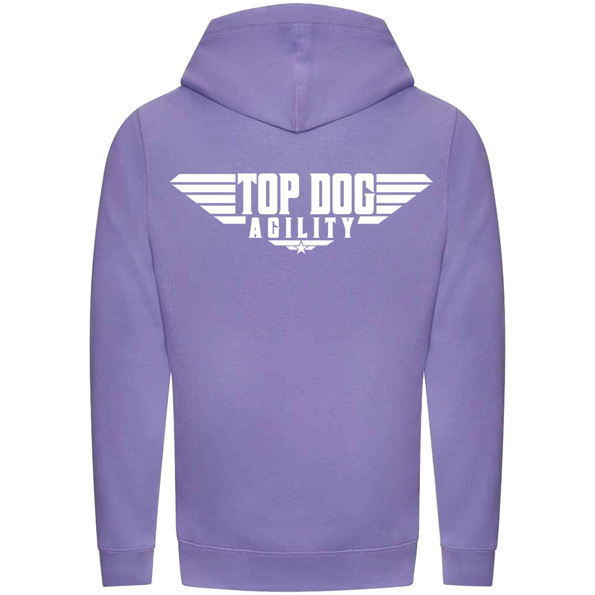 Digital Lavender Cross Neck Hoodies with "Top Dog Agility" White Print - Agility Lifestyle Collection