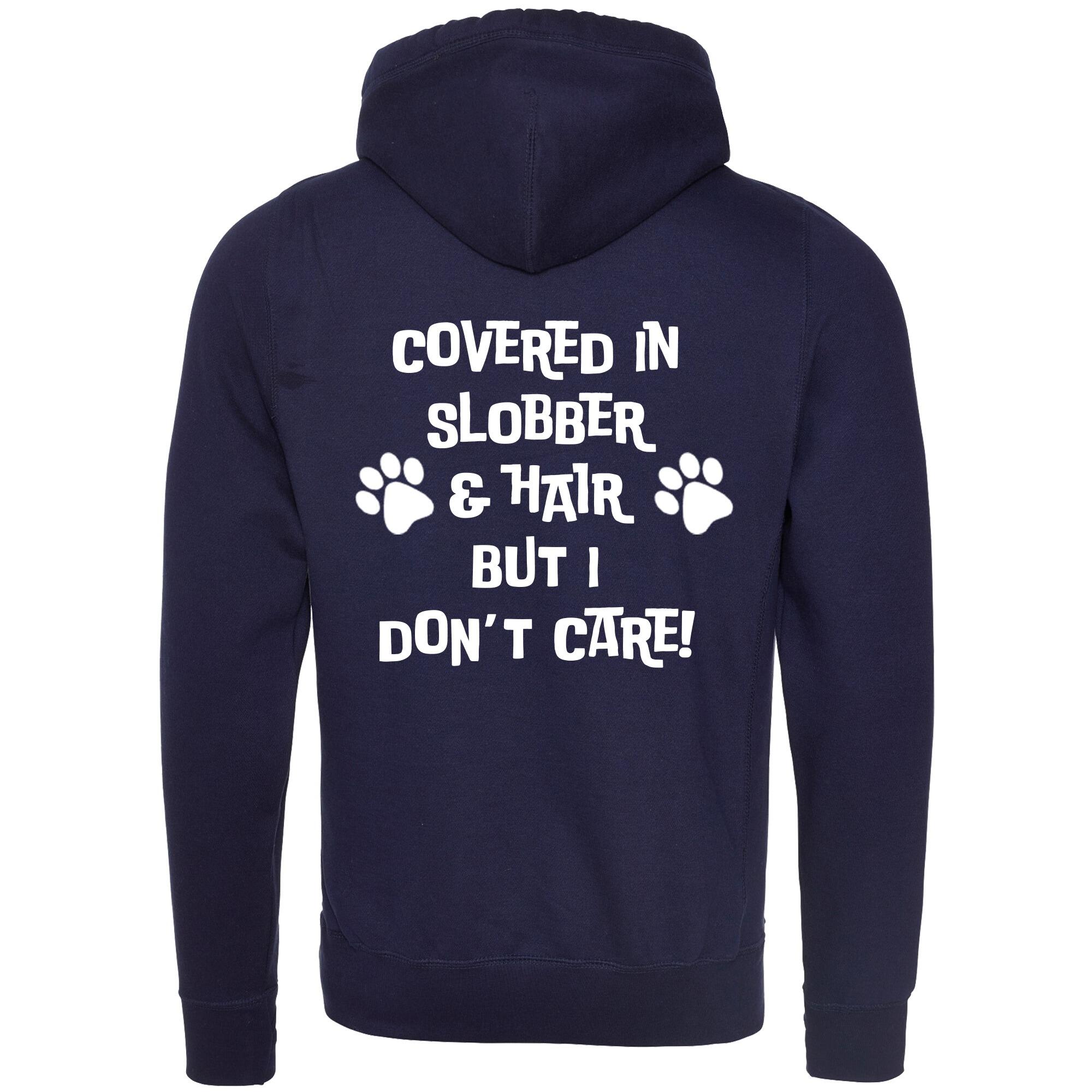 Oxford Navy Cross Neck Hoodies with "Covered In Slobber" White Print - Agility Lifestyle Collection
