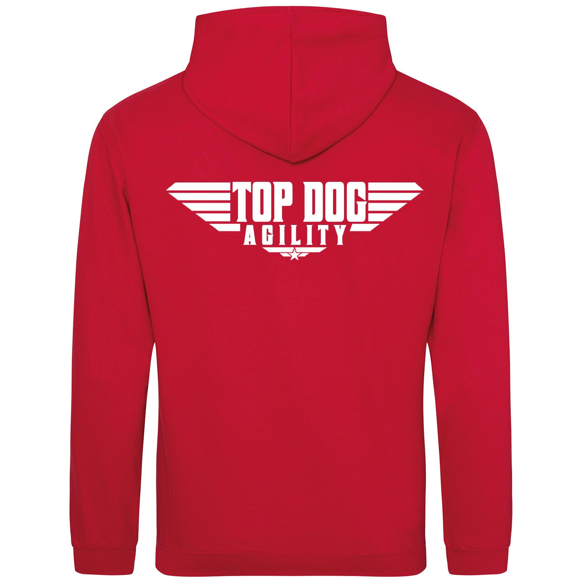 Red Pullover Hoodies with "Top Dog Agility" White Print - Agility Lifestyle Collection
