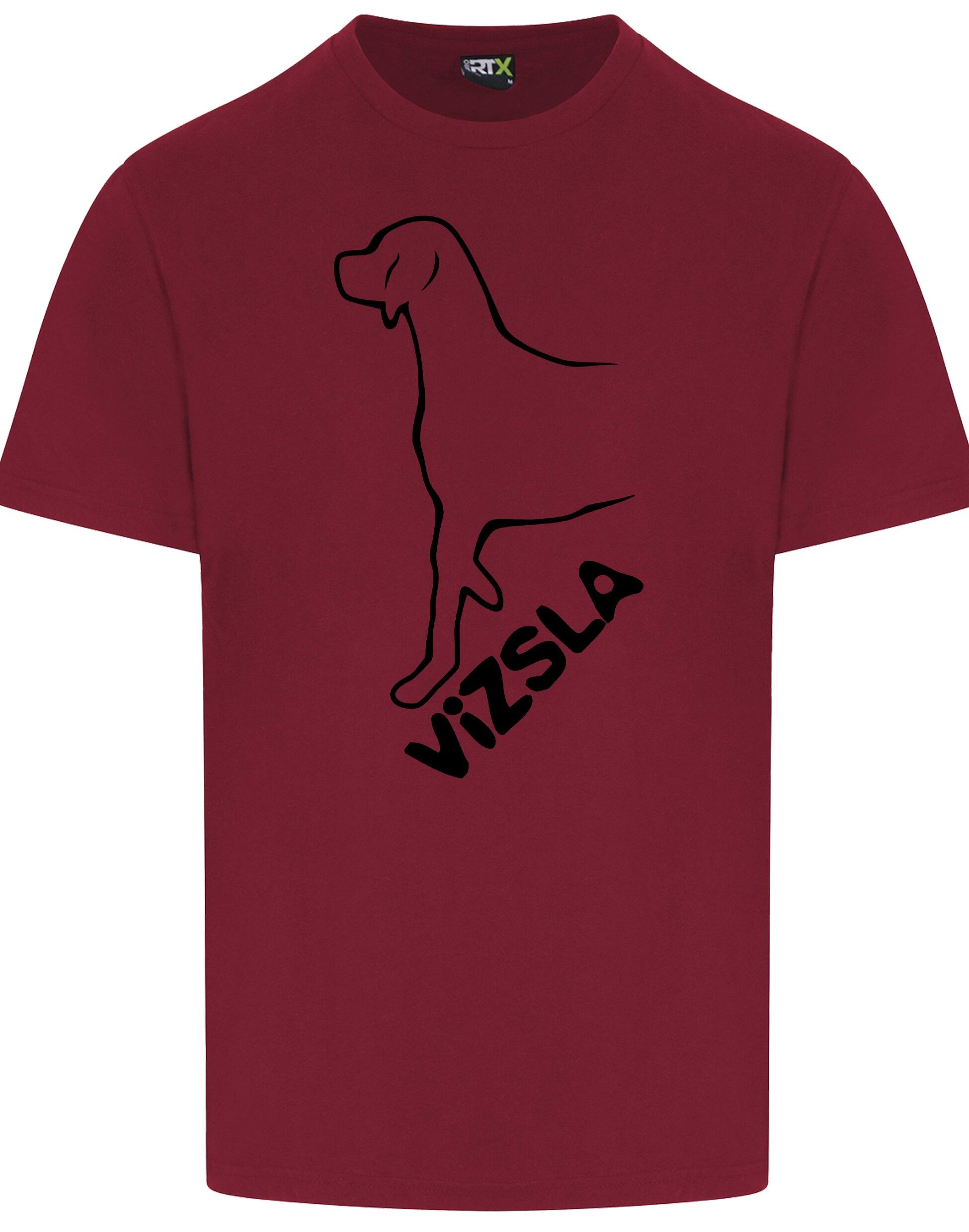 Unisex Roundneck T-shirt with Vizsla Dog Breed Design