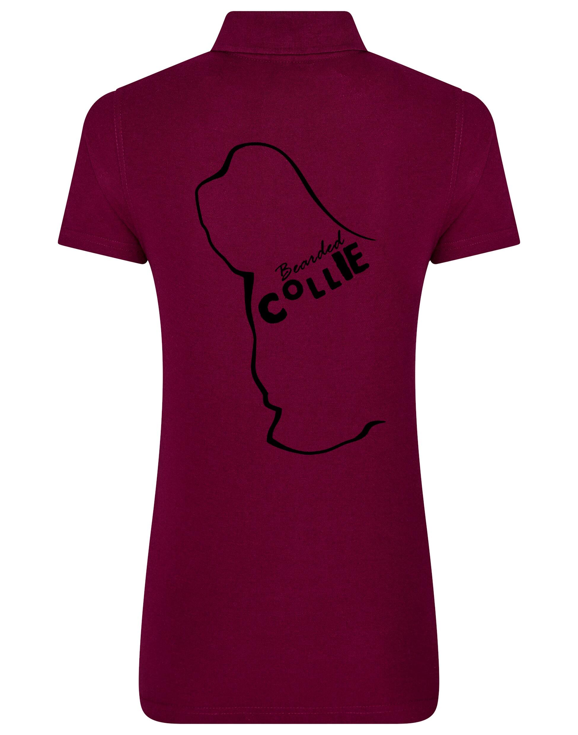 Women’s Cotton Polo with Bearded Collie Dog Breed Design – A Must-Have for Bearded Collie Enthusiasts