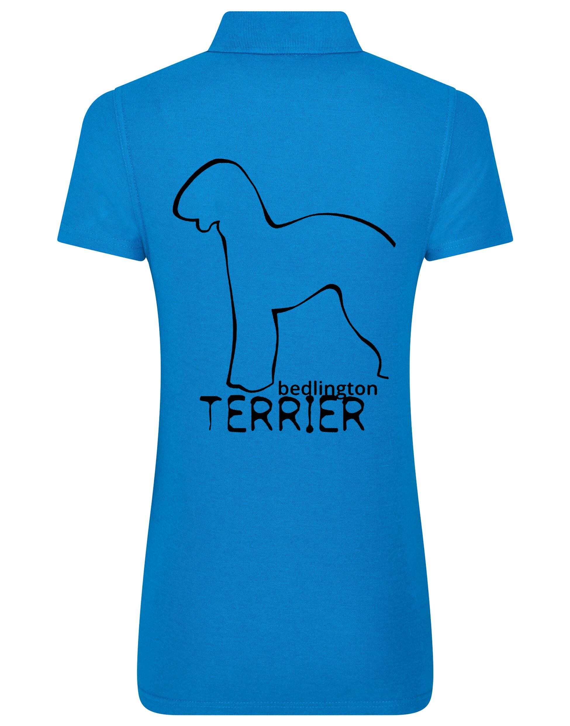 Women’s Cotton Polo with Bedlington Terrier Dog Breed Design – A Must-Have for Bedlington Terrier Enthusiasts