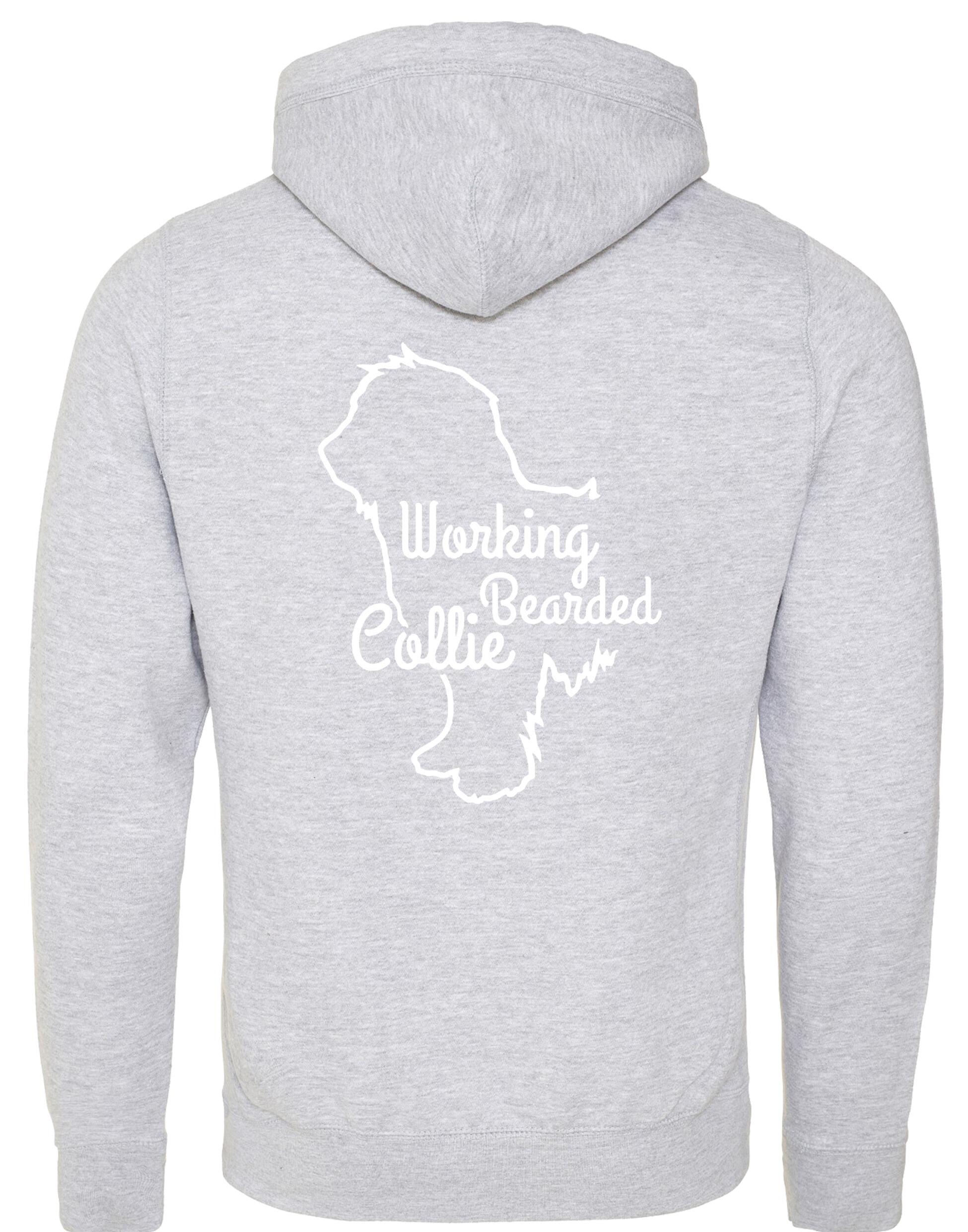 Unisex Crossneck Pullover Hoodie with Working Bearded Collie Dog Breed Design
