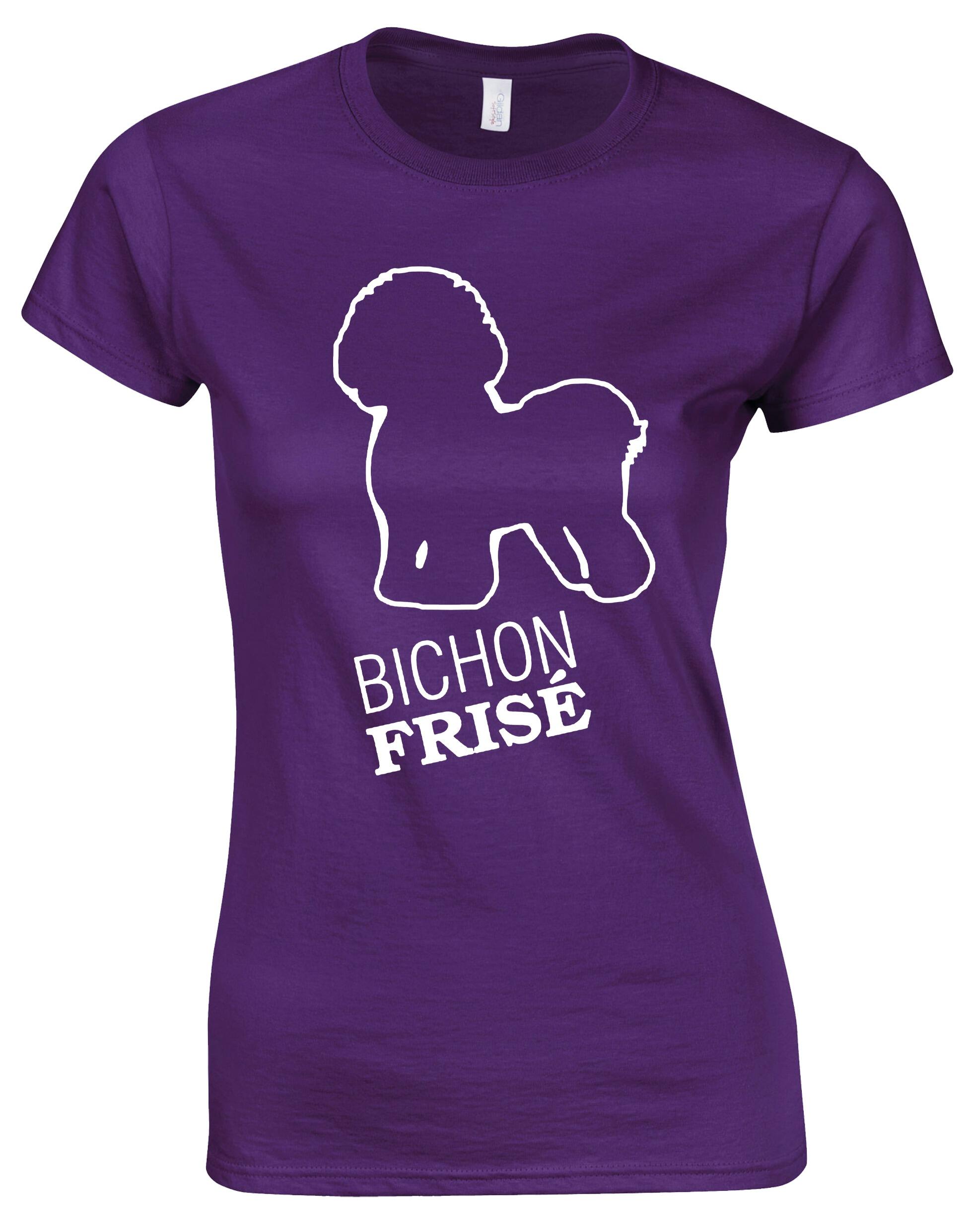 Female Roundneck T-shirt with Bichon Frise Dog Breed Design – Style for Every Dog Lover