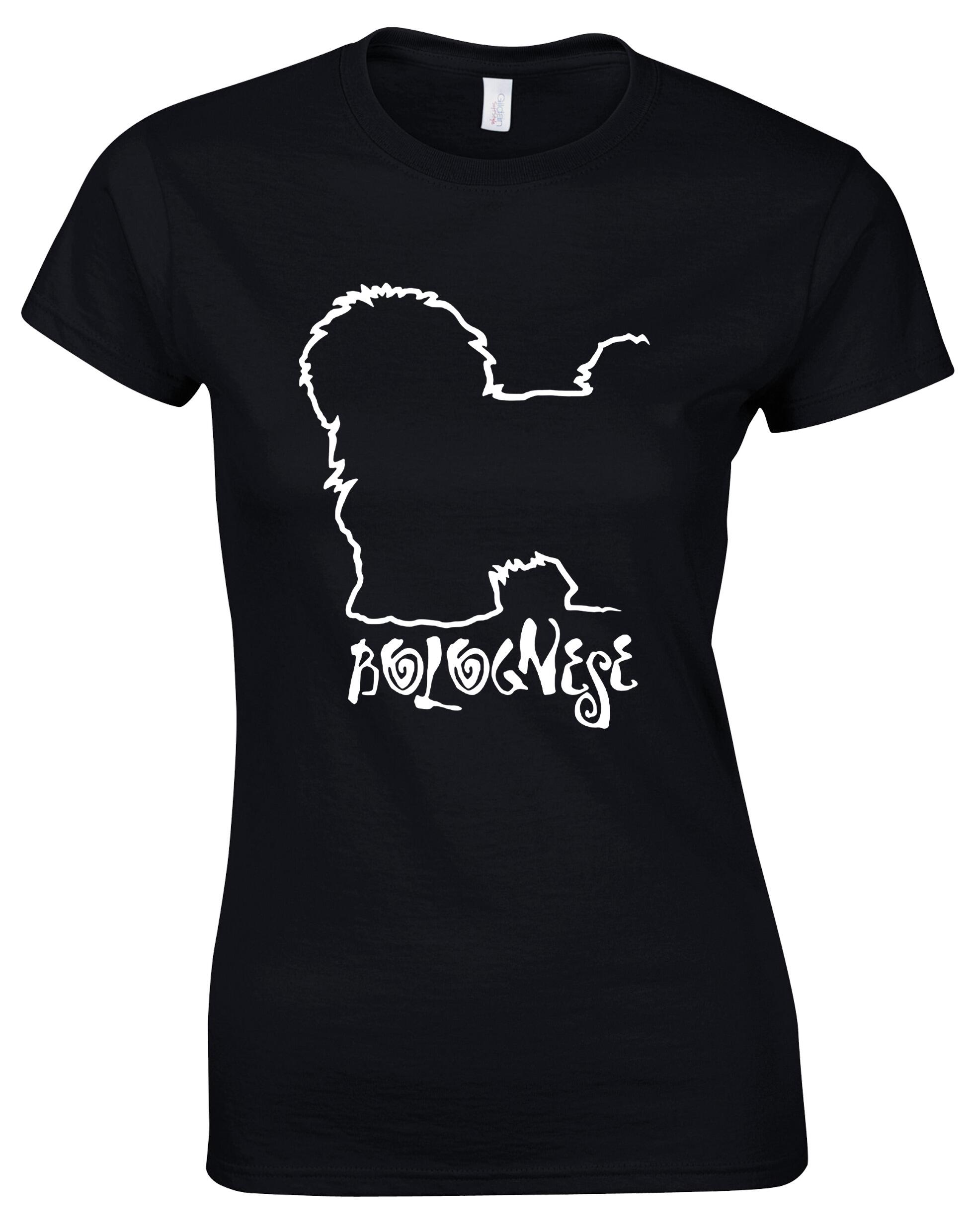 Female Roundneck T-shirt with Bolognese Dog Breed Design – Style for Every Dog Lover