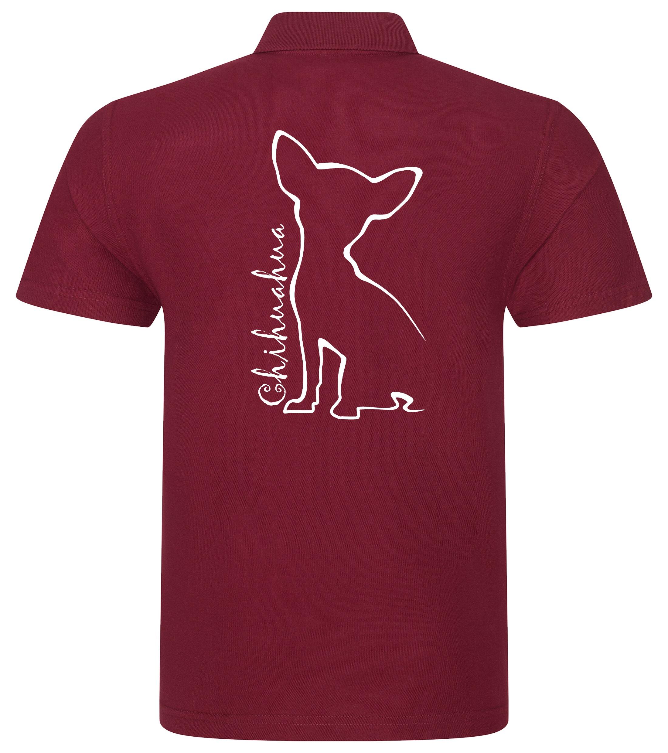 Unisex Cotton Polo with Chihuahua Outline Design – Comfort and Style for Every Chihuahua Enthusiast