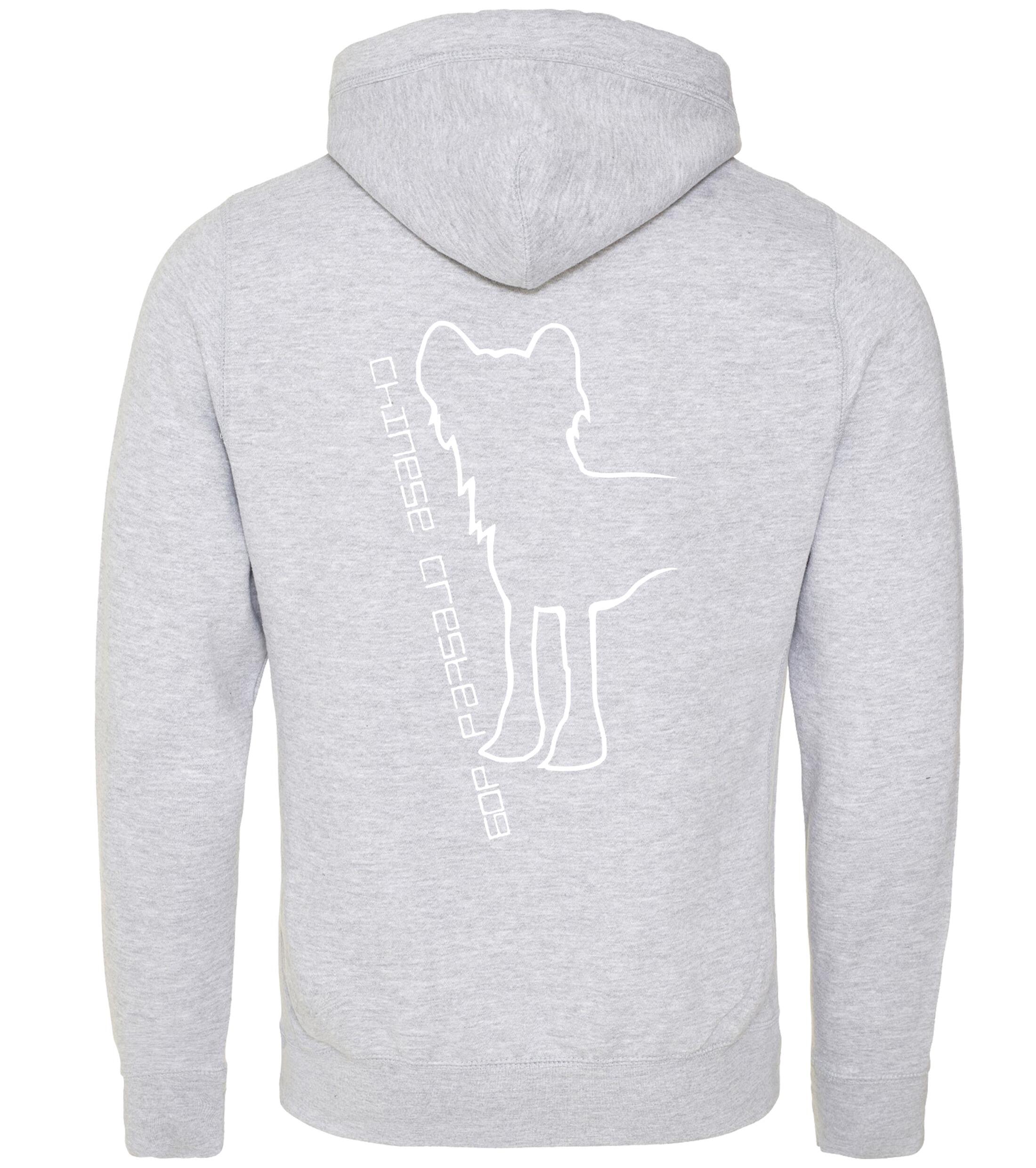 Unisex Crossneck Pullover Hoodie with Chinese Crested Dog Breed Design – A Must-Have for Chinese Crested Fans