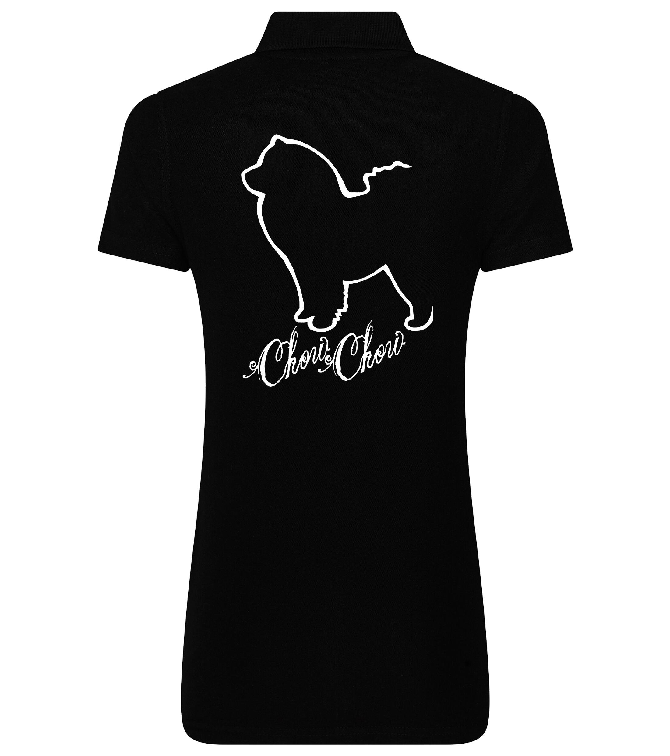 Women’s Cotton Polo with Chow Chow Dog Breed Design – Stylish Comfort for Every Chow Chow Enthusiast