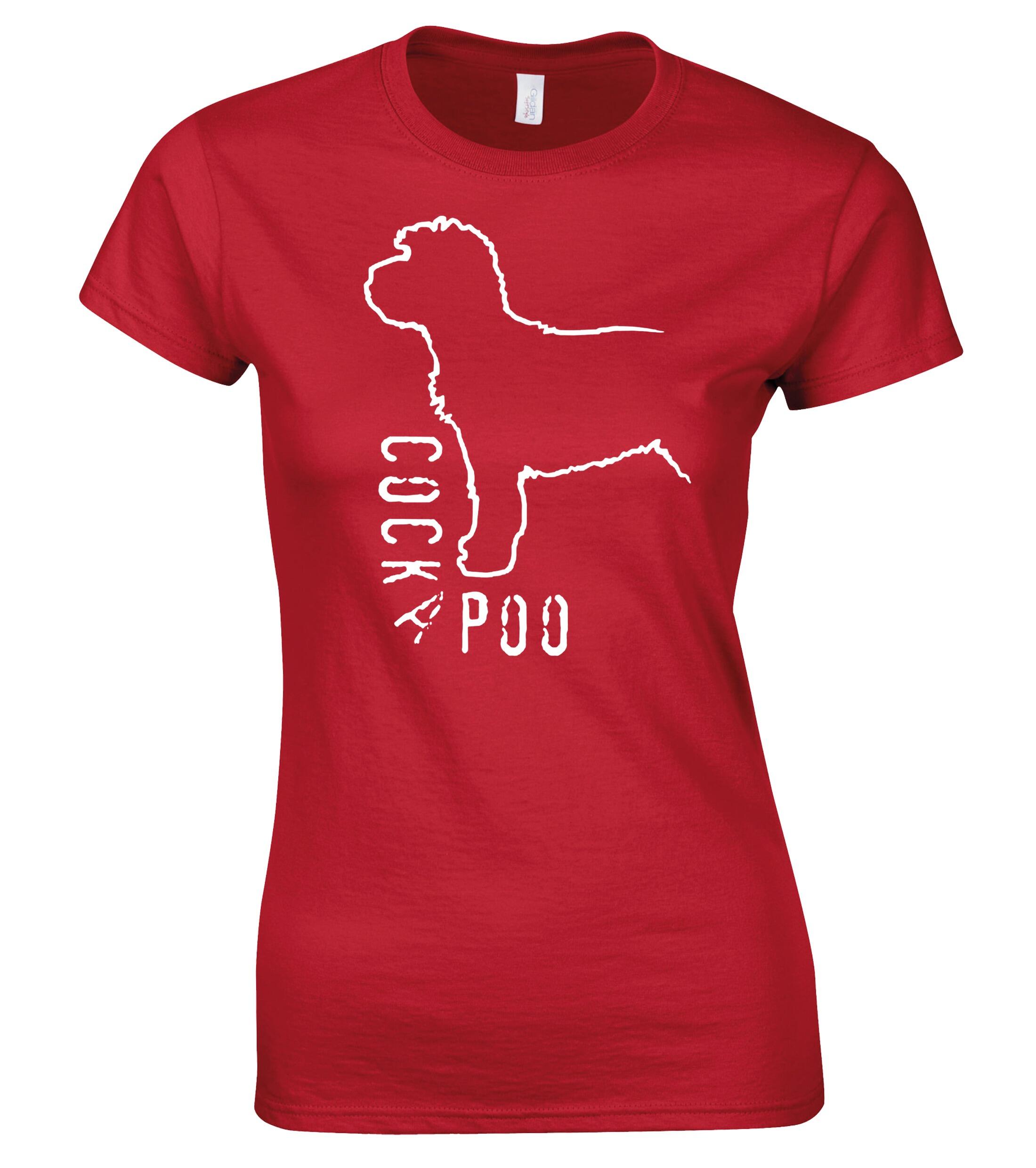 Female Roundneck T-shirt with Cockapoo Dog Breed Design – Perfect for Every Cockapoo Lover