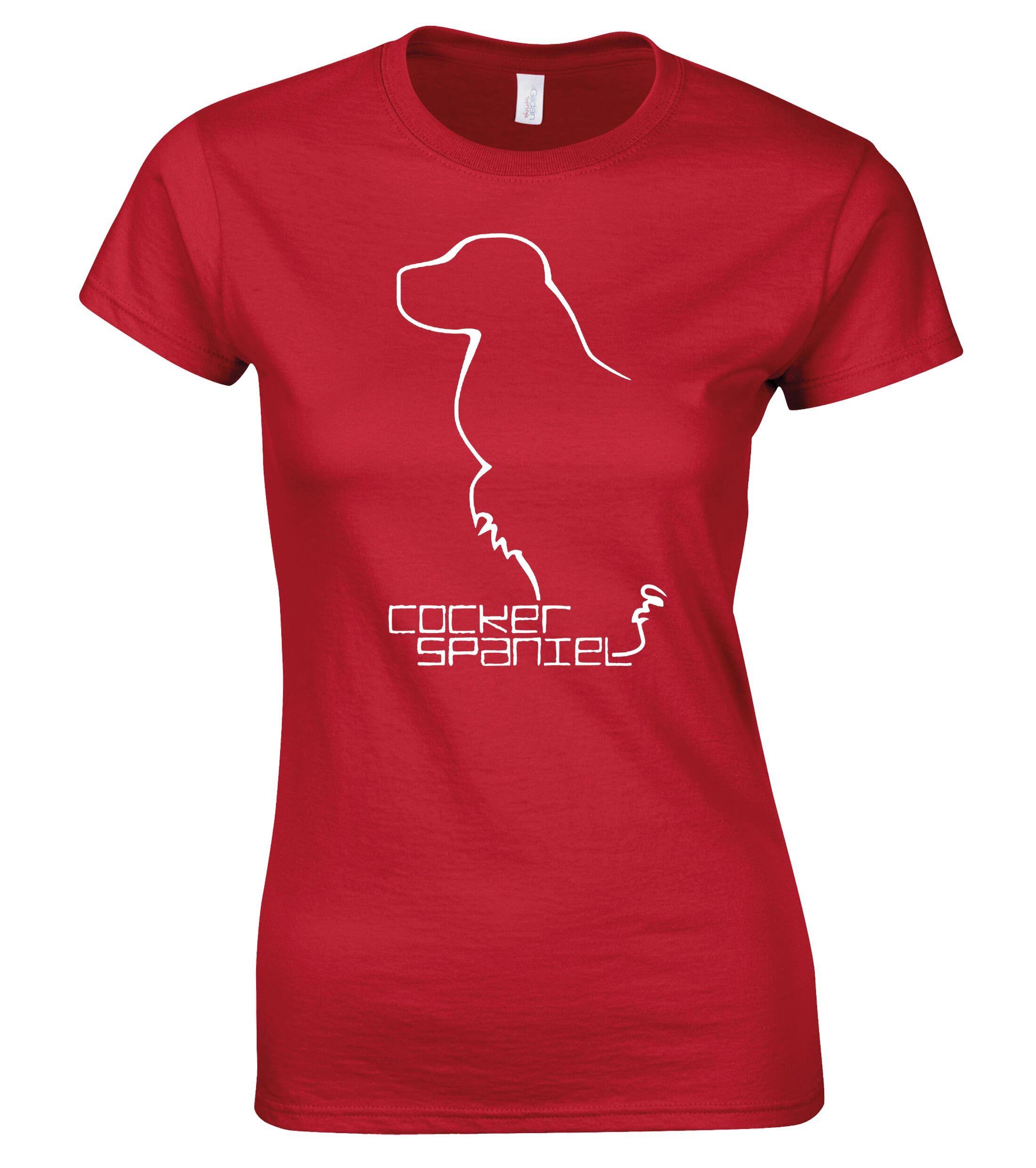 Cocker Spaniel Dog Breed Design Female Roundneck T-shirt – A Must-Have for Every Cocker Spaniel Fan