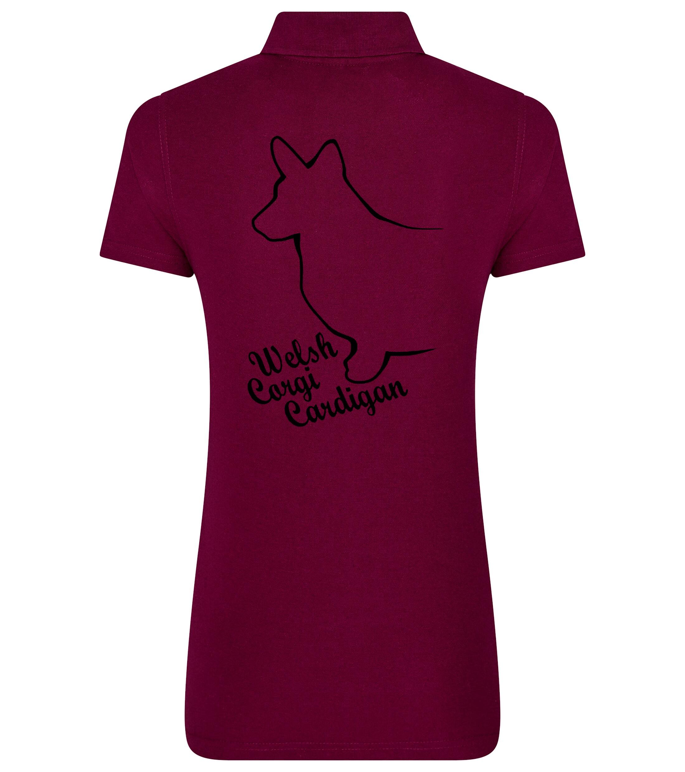 Women’s Cotton Polo with Corgi Cardigan (Welsh) Dog Breed Design – Comfort for all Corgi Enthusiast