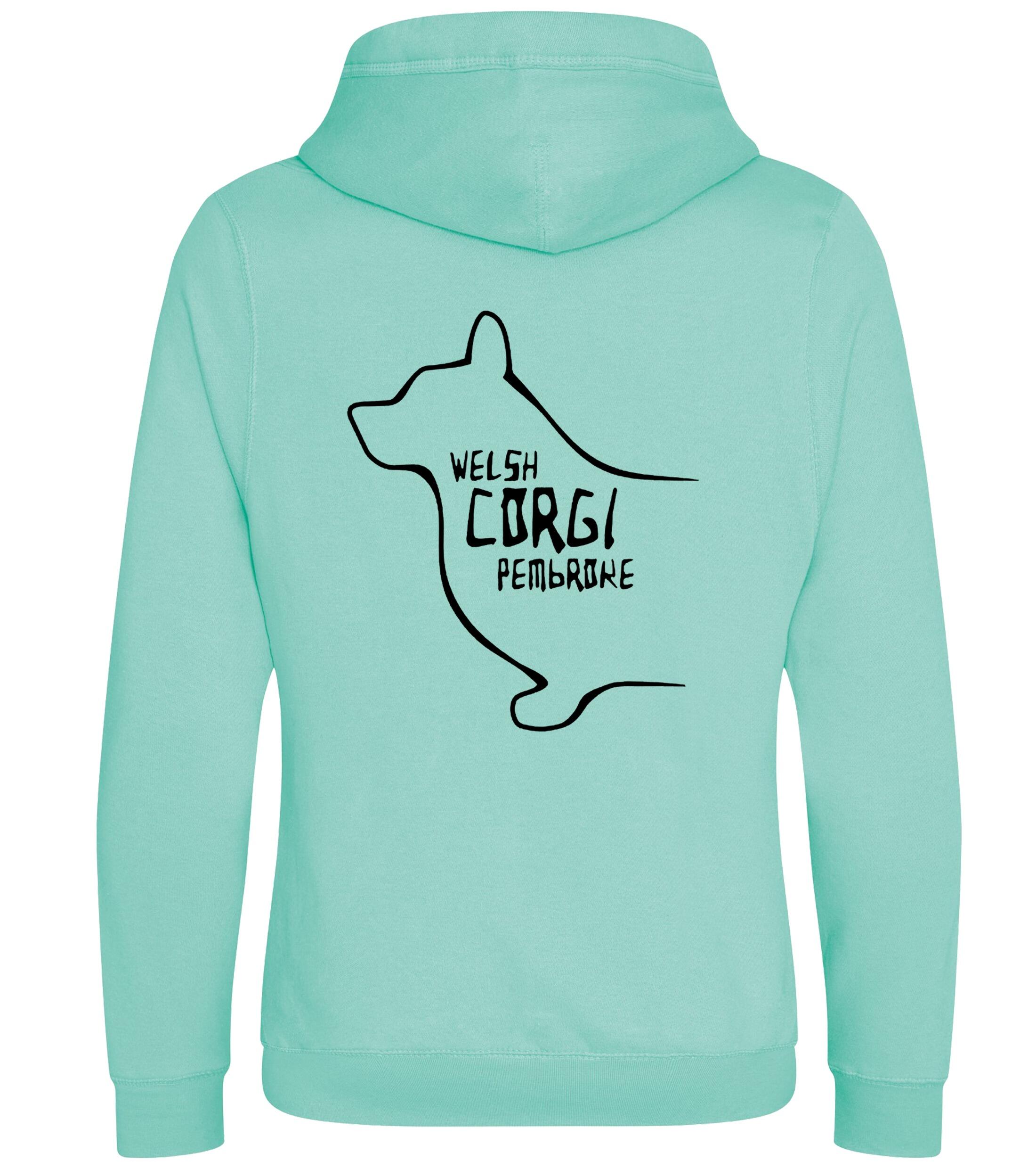 Unisex Crossneck Pullover Hoodie with Corgi Pembroke (Welsh) Dog Breed Design