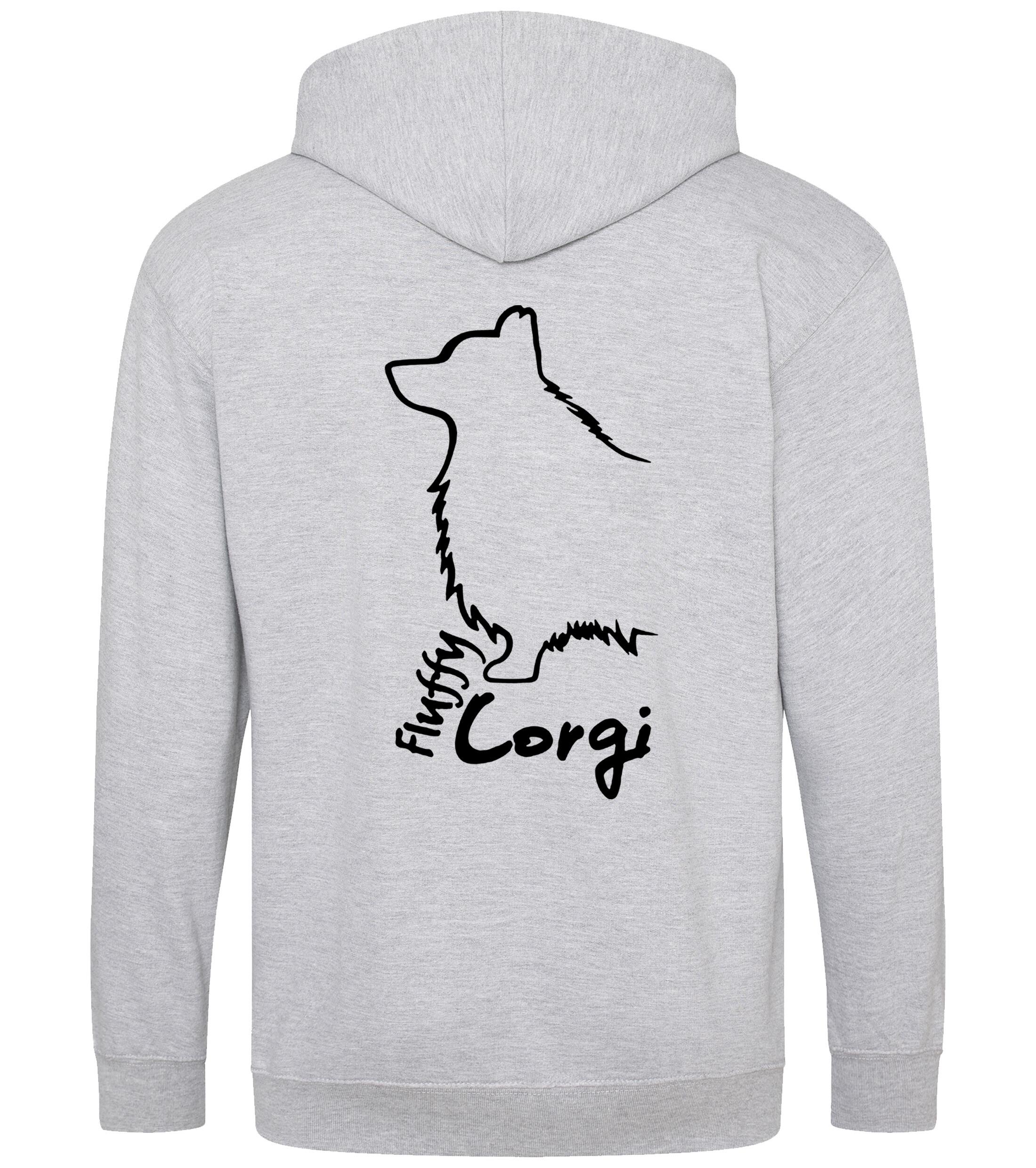 Corgi Fluffy Dog Breed Design Zipped Hoodie – Comfort, Style, and Corgi Pride