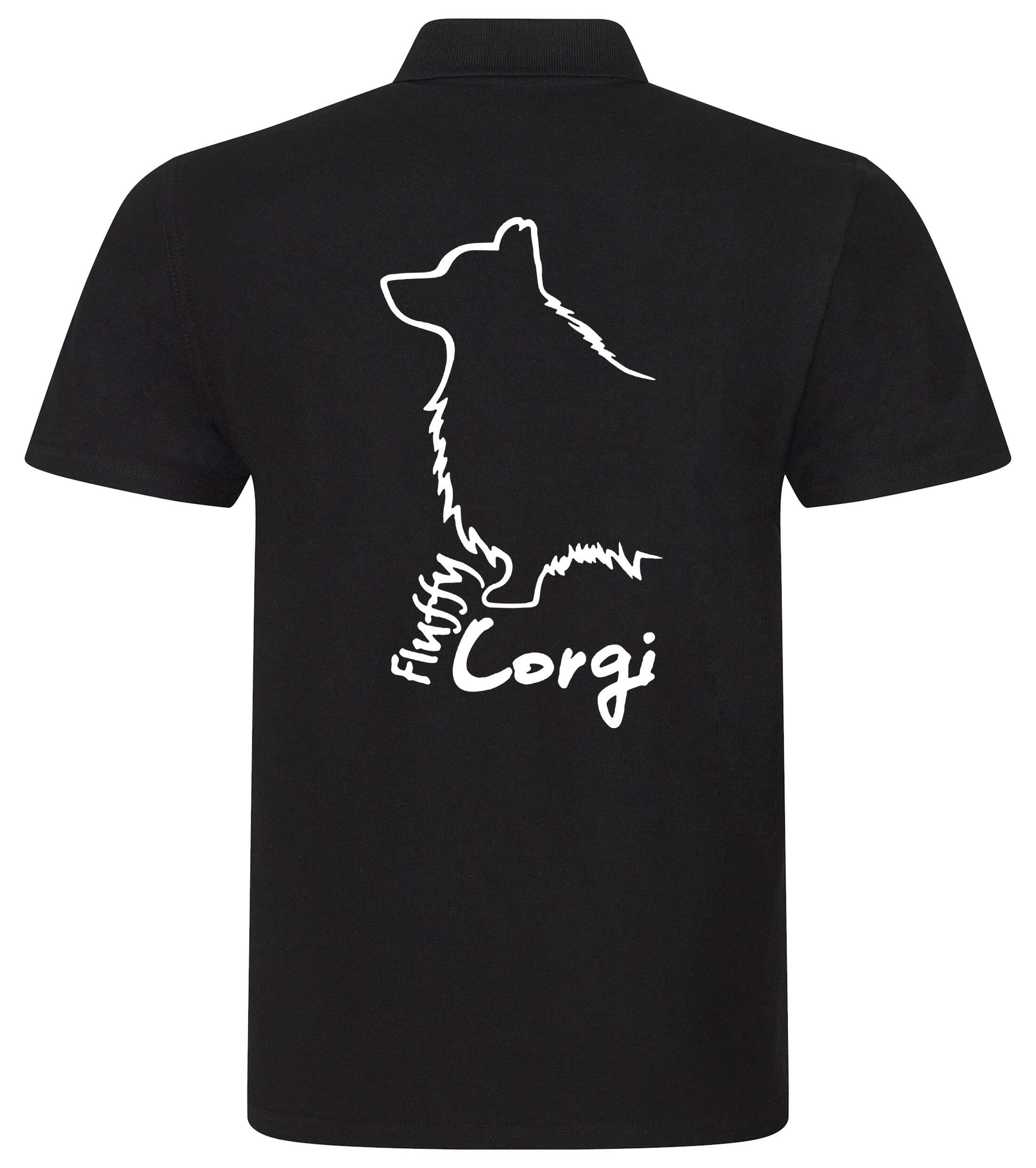 Unisex Cotton Polo with Corgi Fluffy Dog Breed Design – Timeless Style for Corgi Lovers