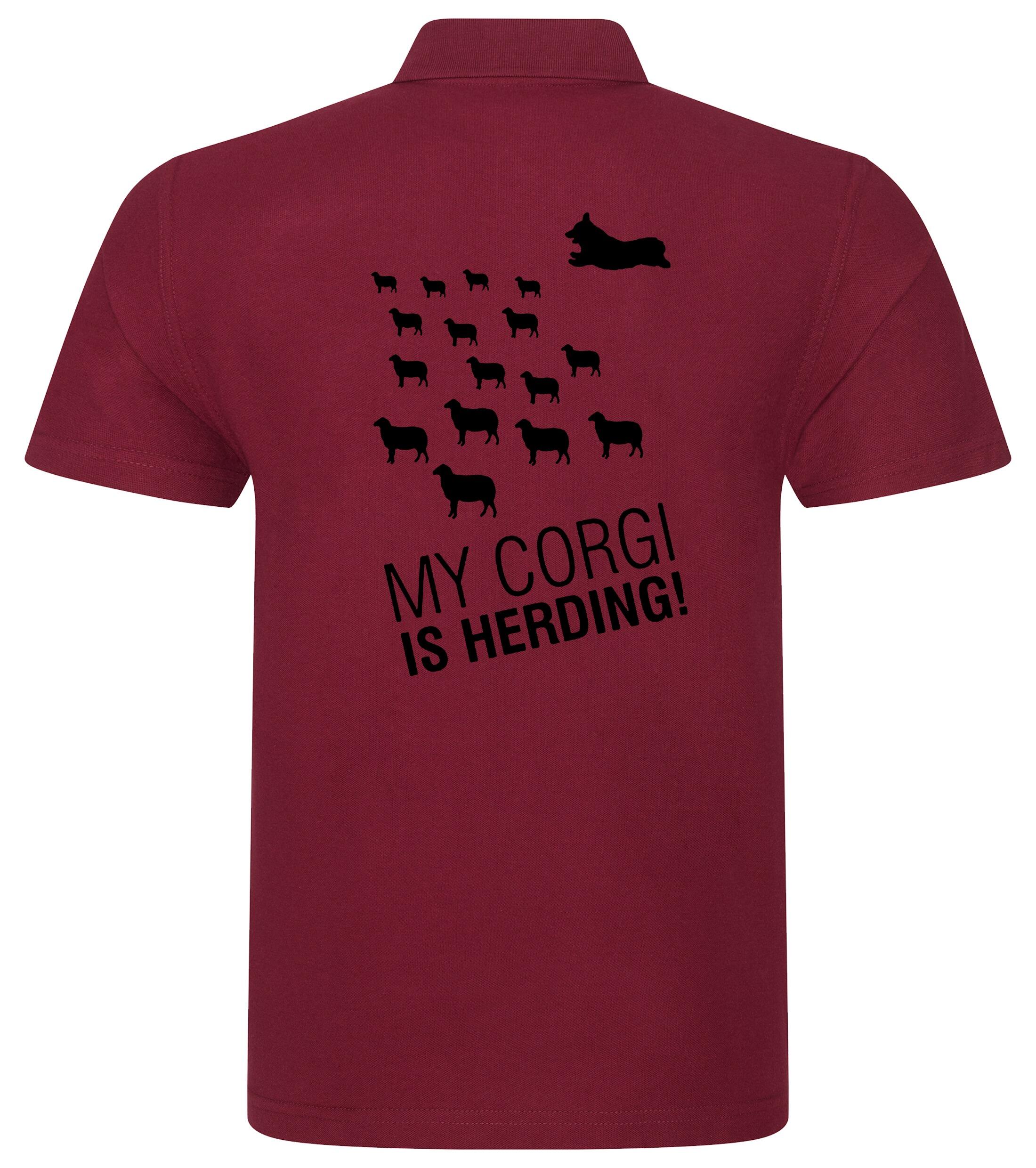Unisex Cotton Polo with Corgi Herding Dog Breed Design – Style for Every Corgi Herding Enthusiast