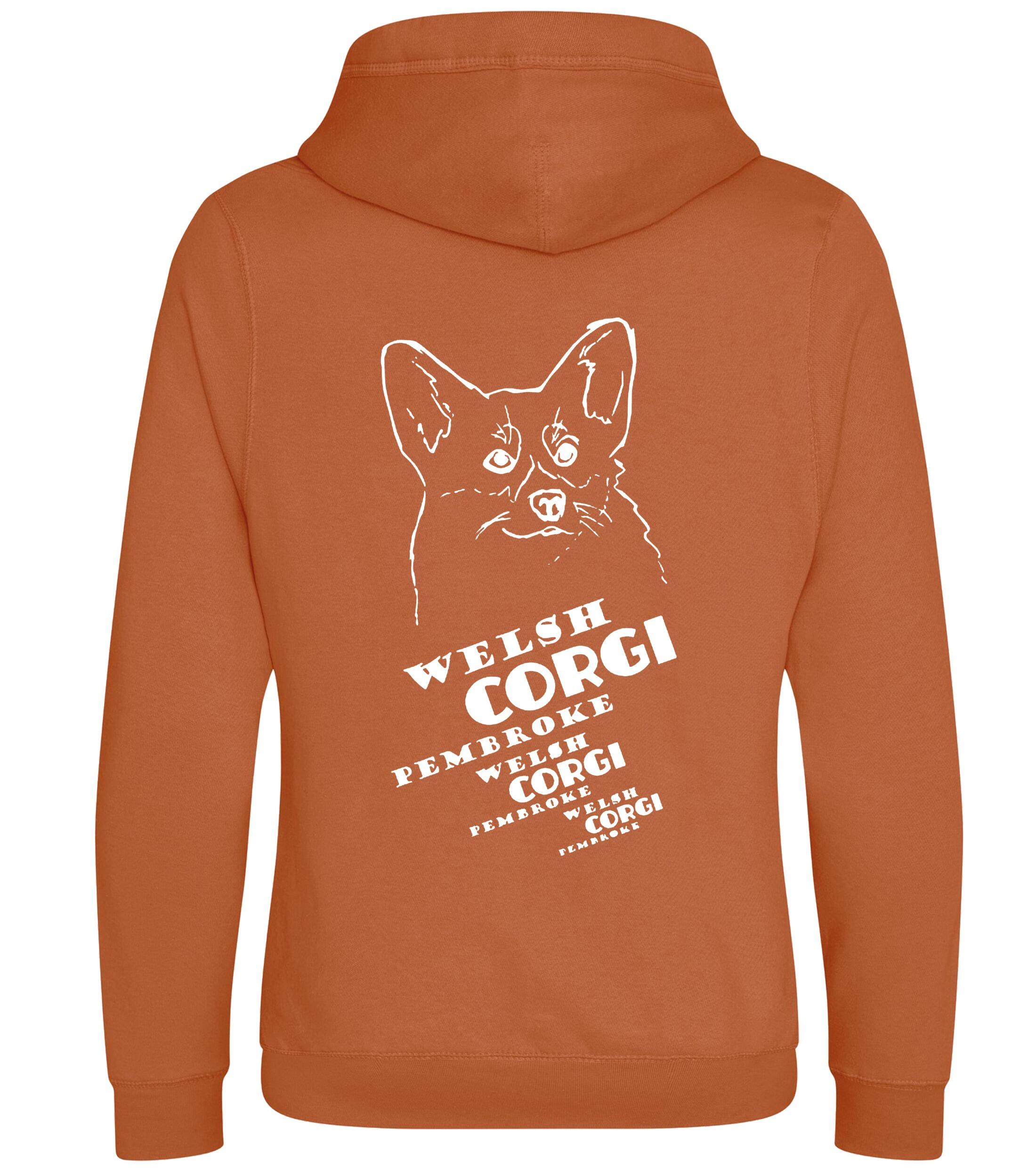 Unisex Crossneck Pullover Hoodie with Corgi Pembroke (Face) Dog Breed Design