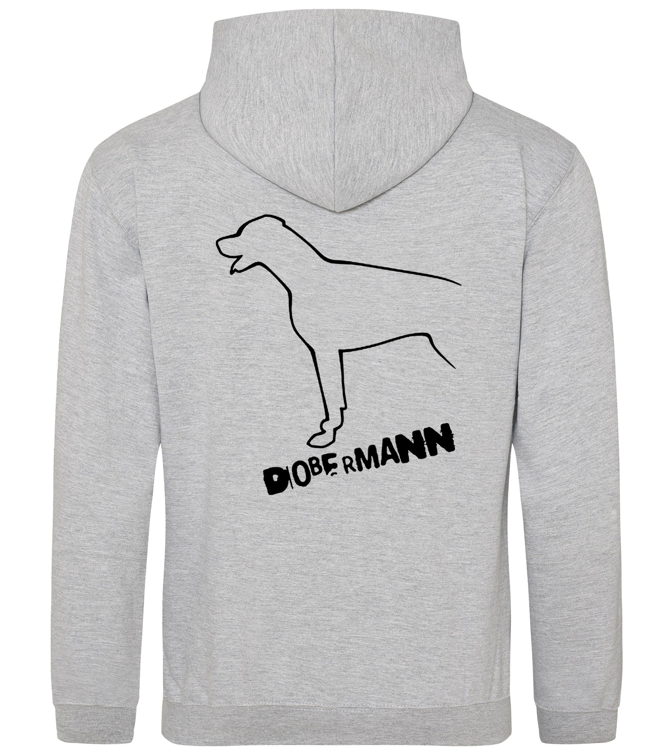 Dobermann (Outline) Design Pullover Hoodie – Stylish & Cozy for Dobermann Enthusiasts
