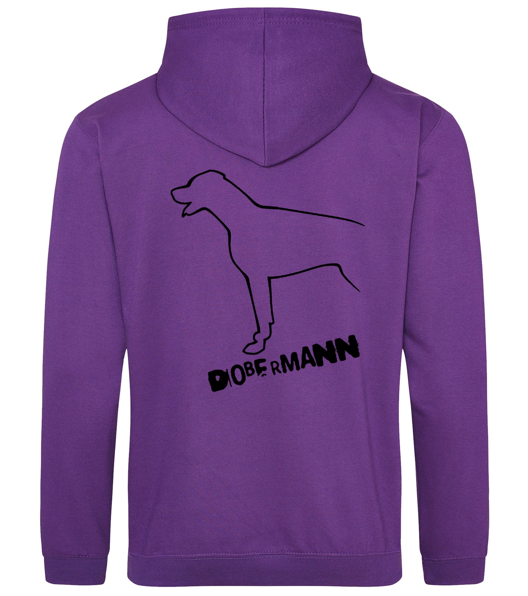 Dobermann (Outline) Design Pullover Hoodie – Stylish & Cozy for Dobermann Enthusiasts
