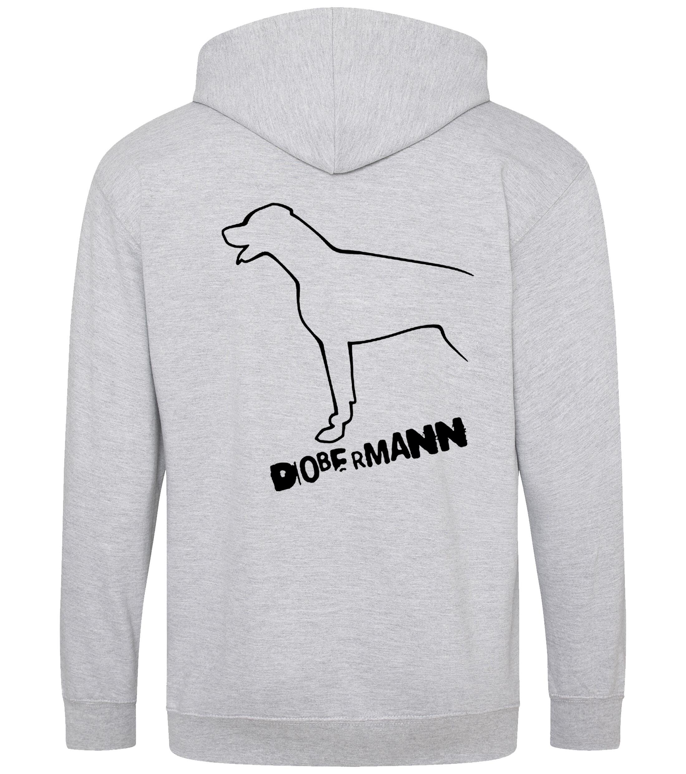 Dobermann (Outline) Zipped Hoodie – Comfort, Style, and Dobermann Pride