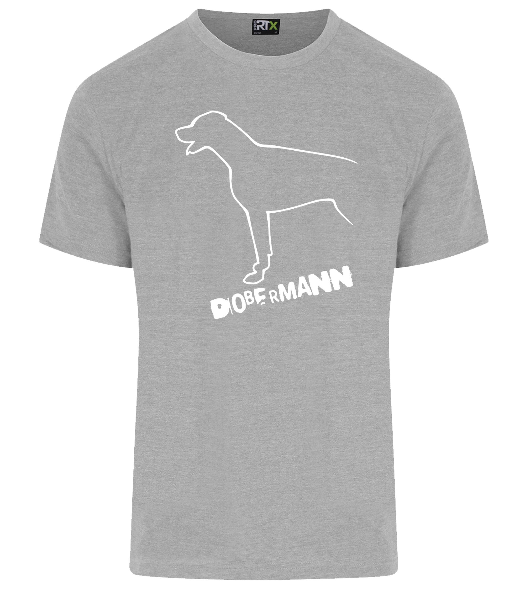 Dobermann (Outline) Unisex Roundneck T-Shirt – Timeless Style for Dobermann Enthusiasts