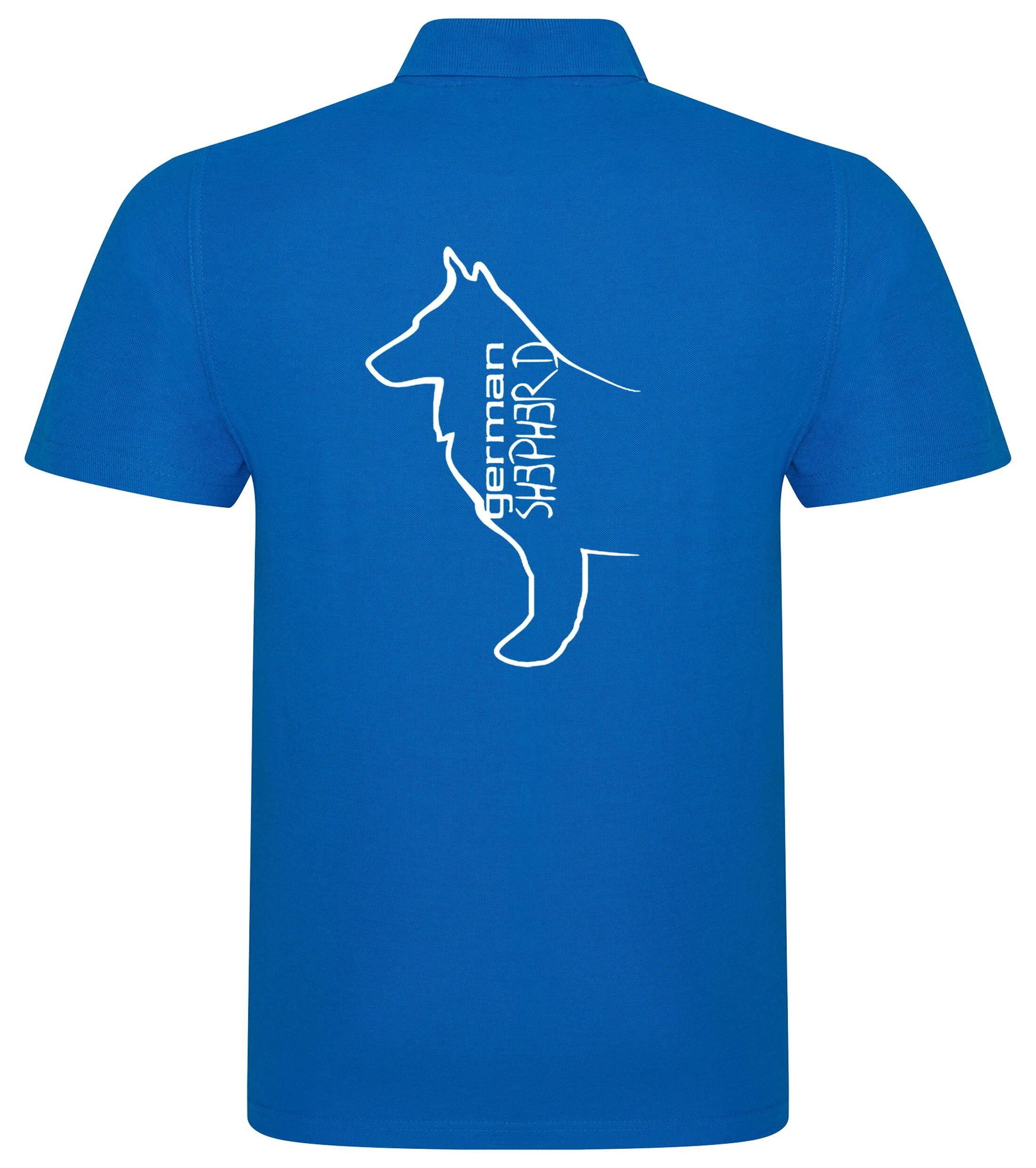 German Shepherd Outline Unisex Cotton Polo – Comfort and Style for Every Shepherd Enthusiast