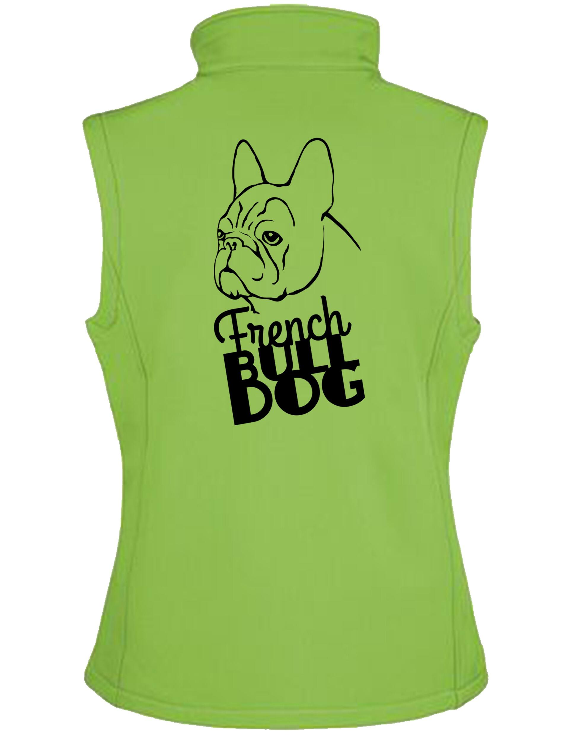 French Bulldog (Head) Design Unisex Softshell Gilet – Functional Style for French Bulldog Enthusiasts