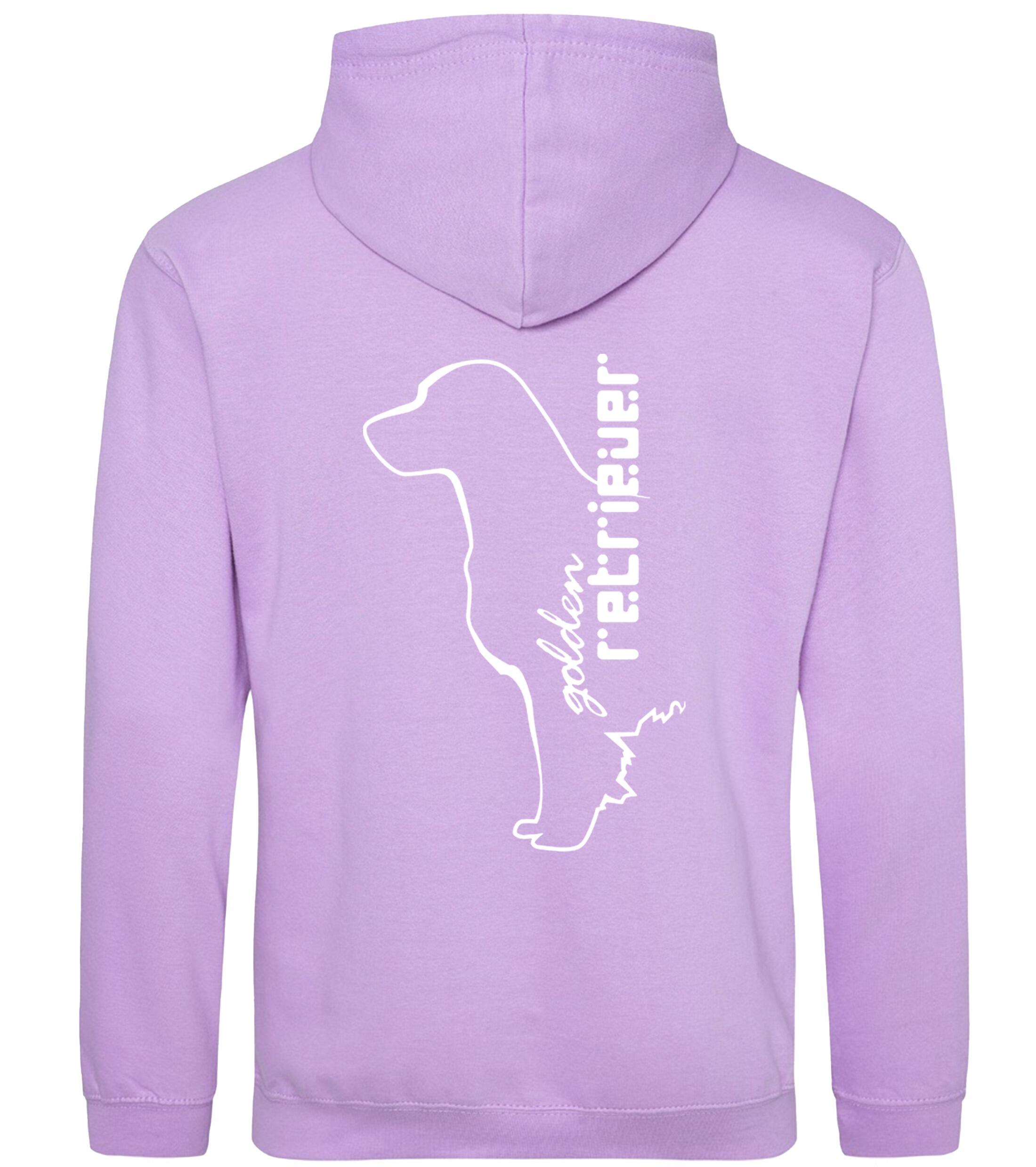 Pullover hoodie featuring an exclusive Golden Retriever design and paw prints, crafted from heavy-blend fabric with a cozy fleece interior, perfect for dog lovers and outdoor comfort.