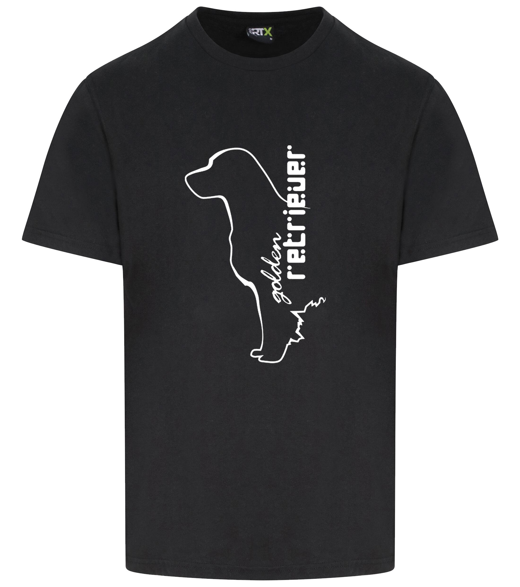 Unisex Roundneck T-shirt with a detailed Golden Retriever graphic, crafted from soft cotton for breathable comfort and featuring a relaxed, versatile fit suitable for all genders.