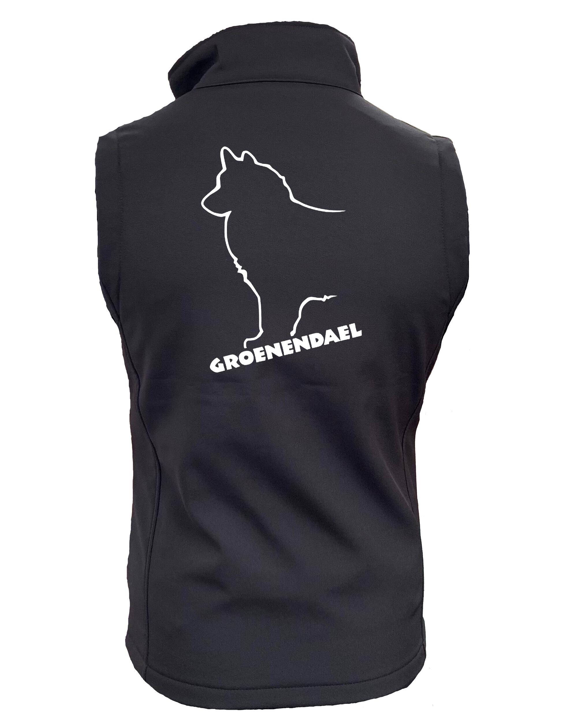 Women’s softshell gilet featuring exclusive Groenendael design, water-resistant fabric, and optional personalization for stylish comfort.