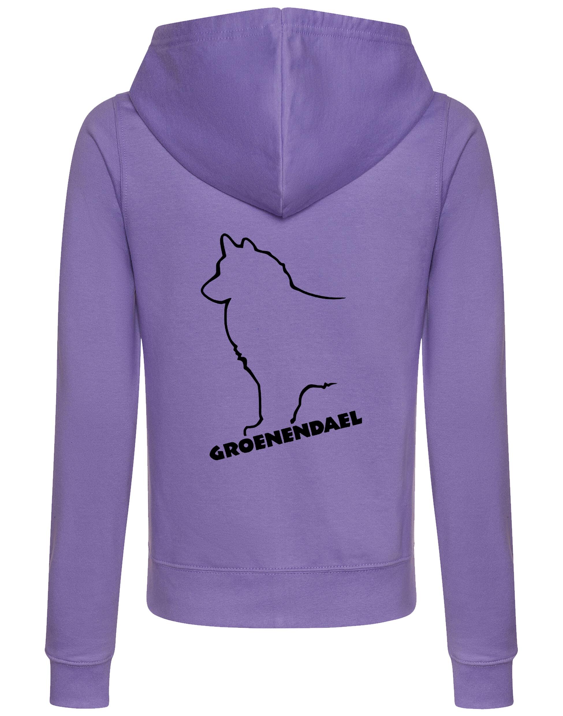 Groenendael Women’s Zipped Hoodie – Cozy fabric, full-zip design, and exclusive Groenendael breed graphic for proud owners.