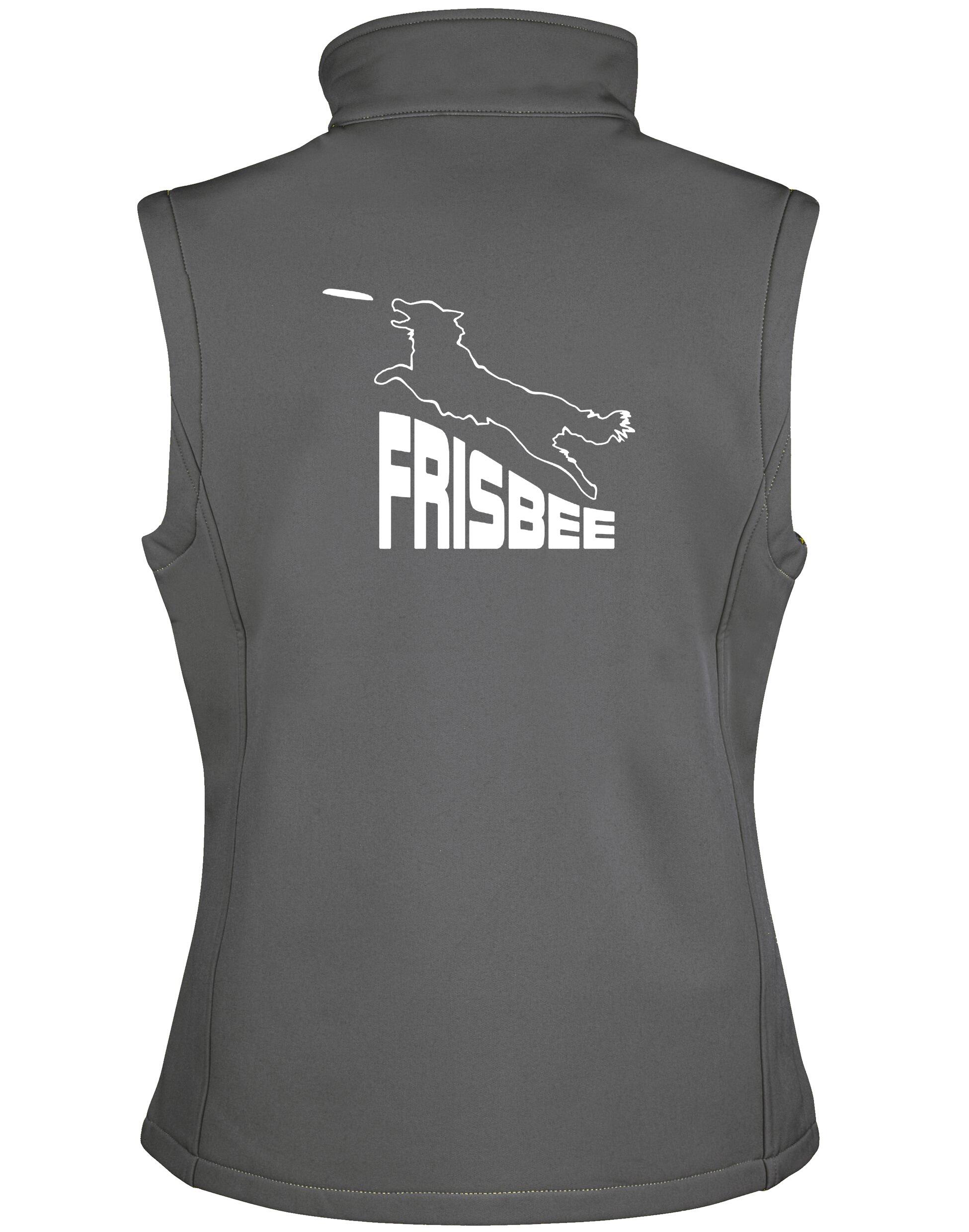 Frisbee Unisex Softshell Gilet – Lightweight, water-resistant gilet with fleece lining and exclusive Frisbee-themed artwork, designed for all genders to combine style and functionality.