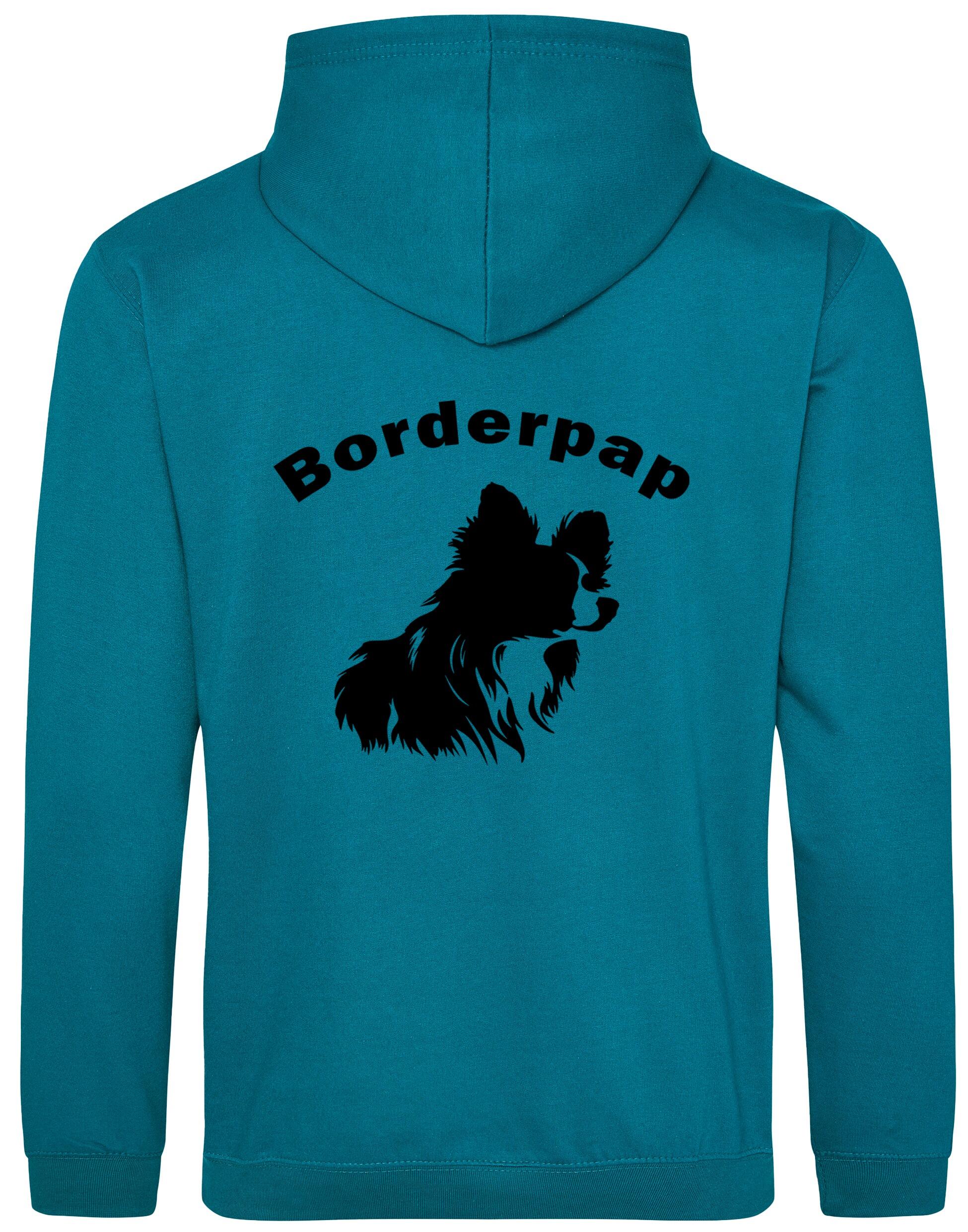 Border Pap Design Pullover Hoodie – Featuring exclusive Border Pap artwork, paw prints, and optional personalization for dog lovers.
