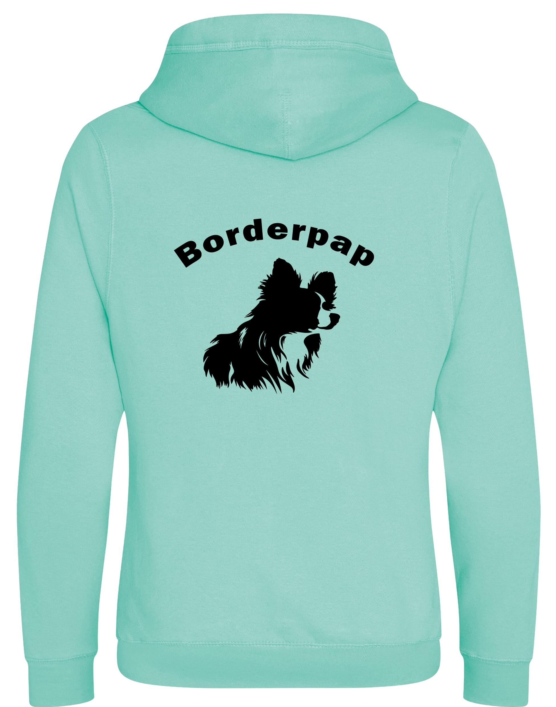 Unisex Crossneck Pullover Hoodie with Border Pap Design – Features exclusive breed artwork, cozy fleece interior, and a modern crossneck style.