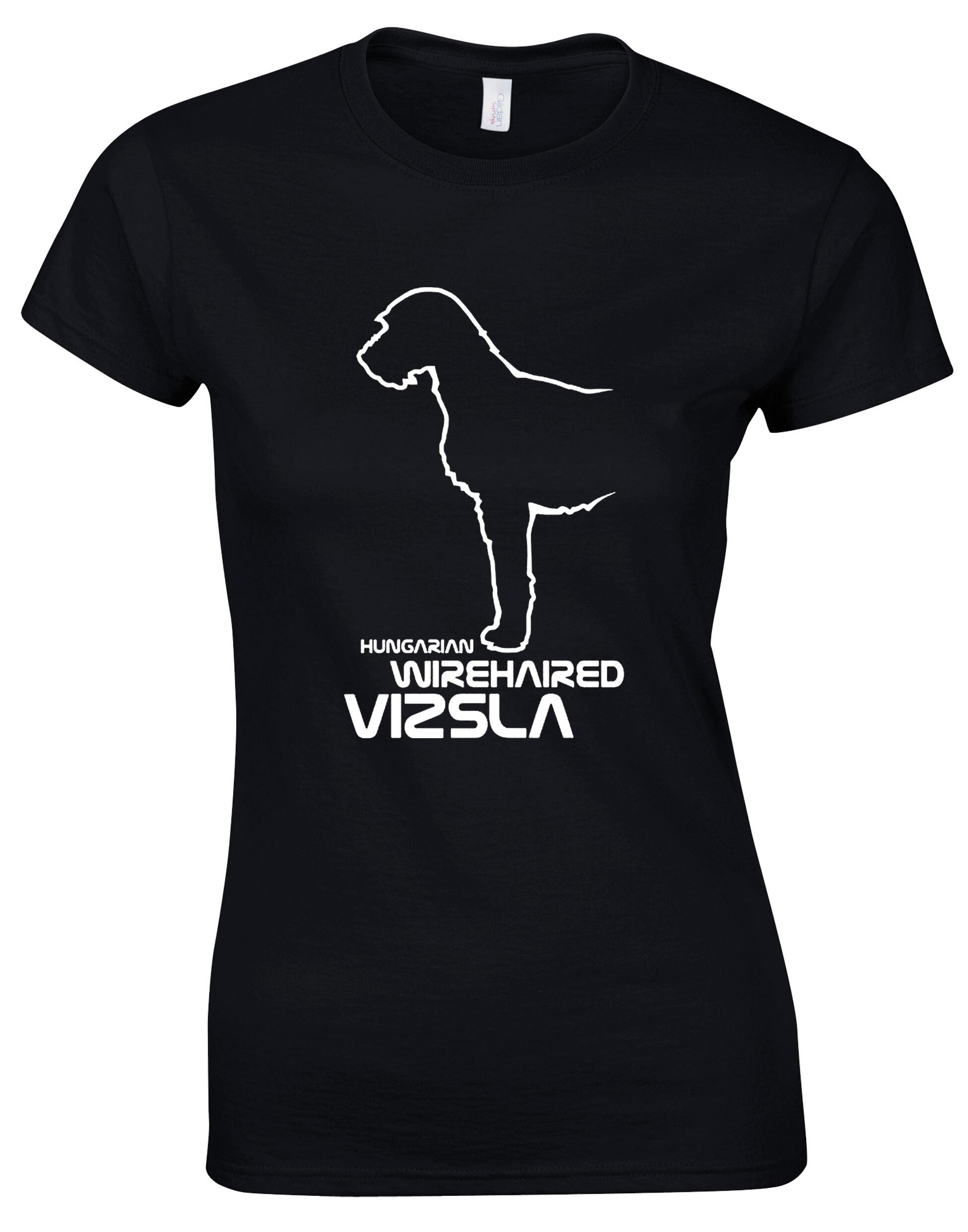 Hungarian Wirehaired Vizsla Female Roundneck T-shirt featuring exclusive breed artwork, premium cotton fabric, and a tailored feminine fit.
