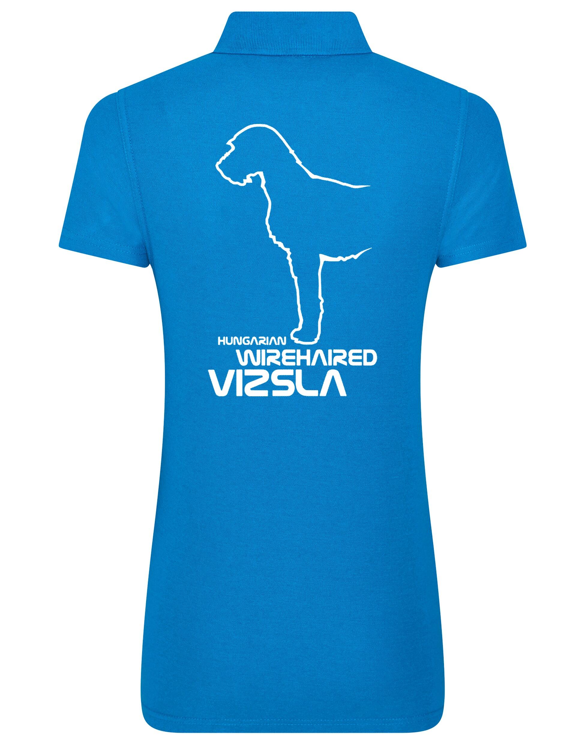 Hungarian Wirehaired Vizsla Women’s Cotton Polo featuring an exclusive breed design with a breathable, lightweight fabric.