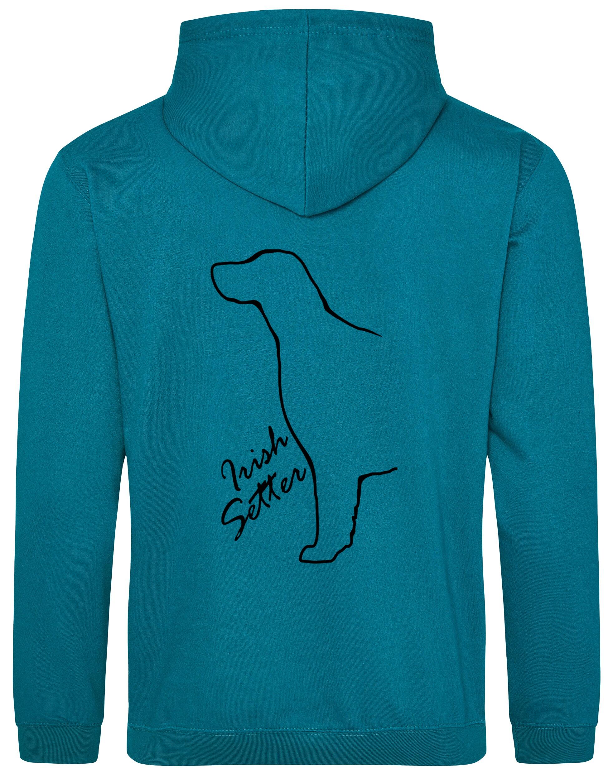 Irish Setter Design Pullover Hoodie featuring exclusive breed artwork, heavy-blend fabric, and a cozy brushed fleece interior for warmth and style.