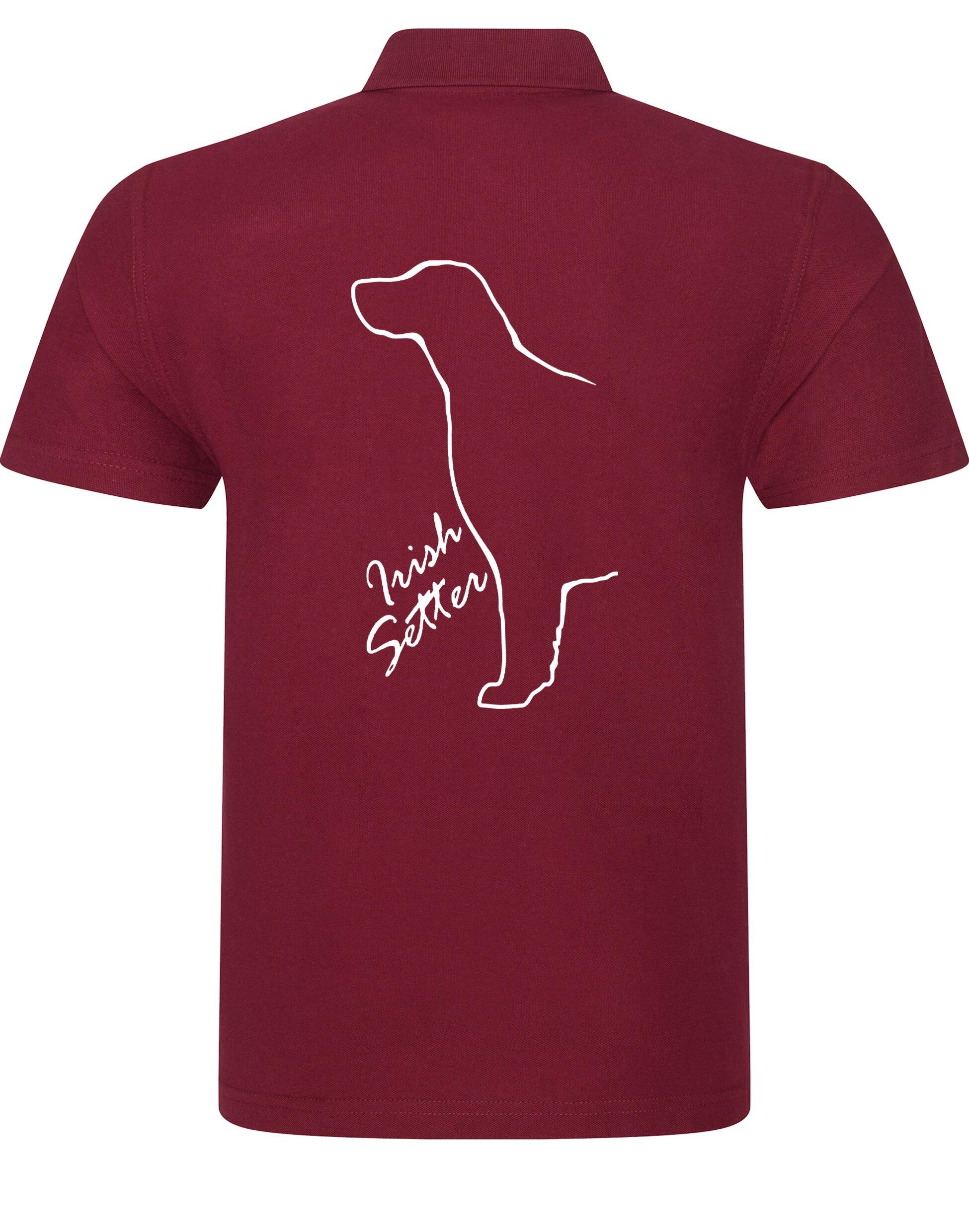 Irish Setter Unisex Cotton Polo with exclusive breed design, offering comfort and style for all-day wear.