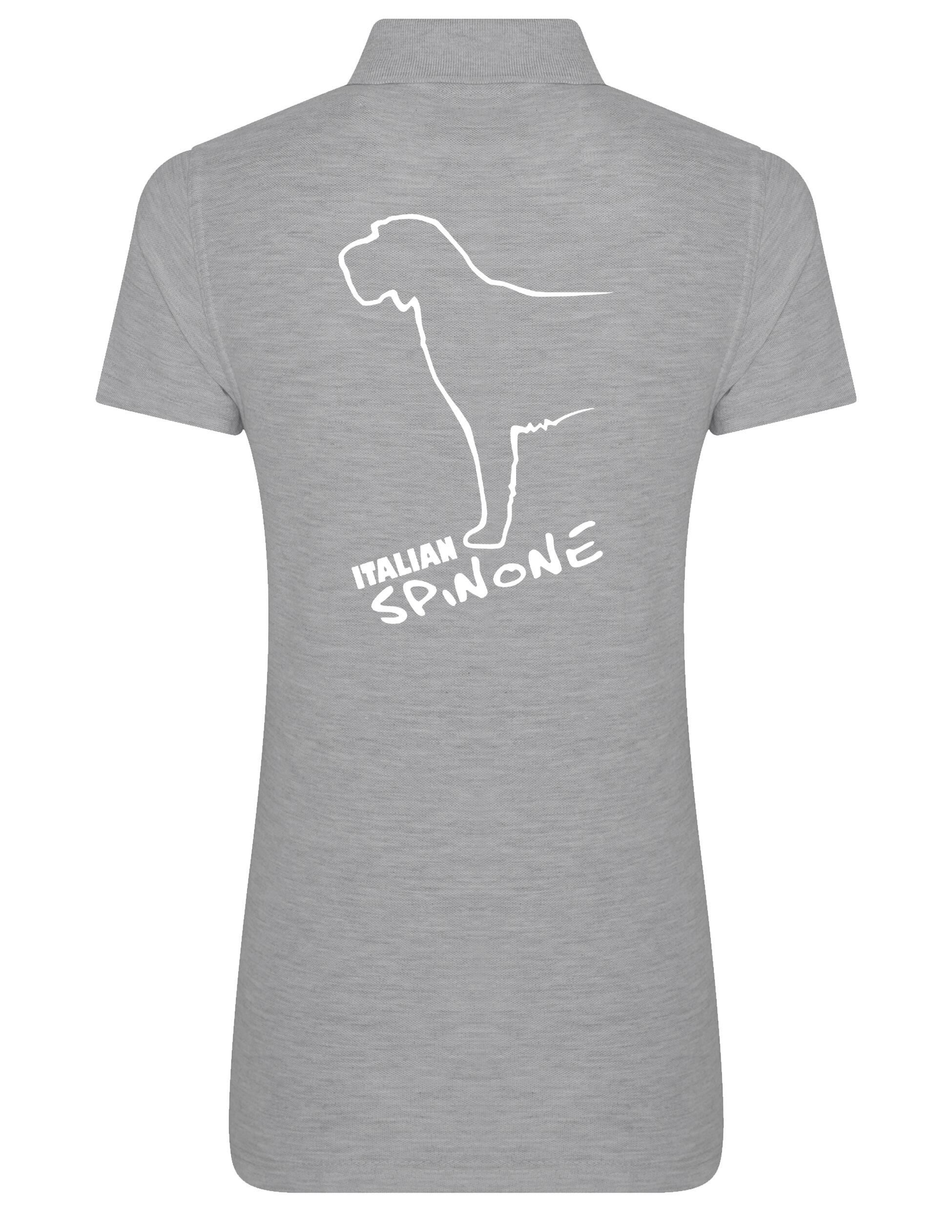 Women’s Cotton Polo featuring Italian Spinone design with exclusive breed artwork, breathable cotton fabric, and a flattering feminine fit for casual comfort and style.