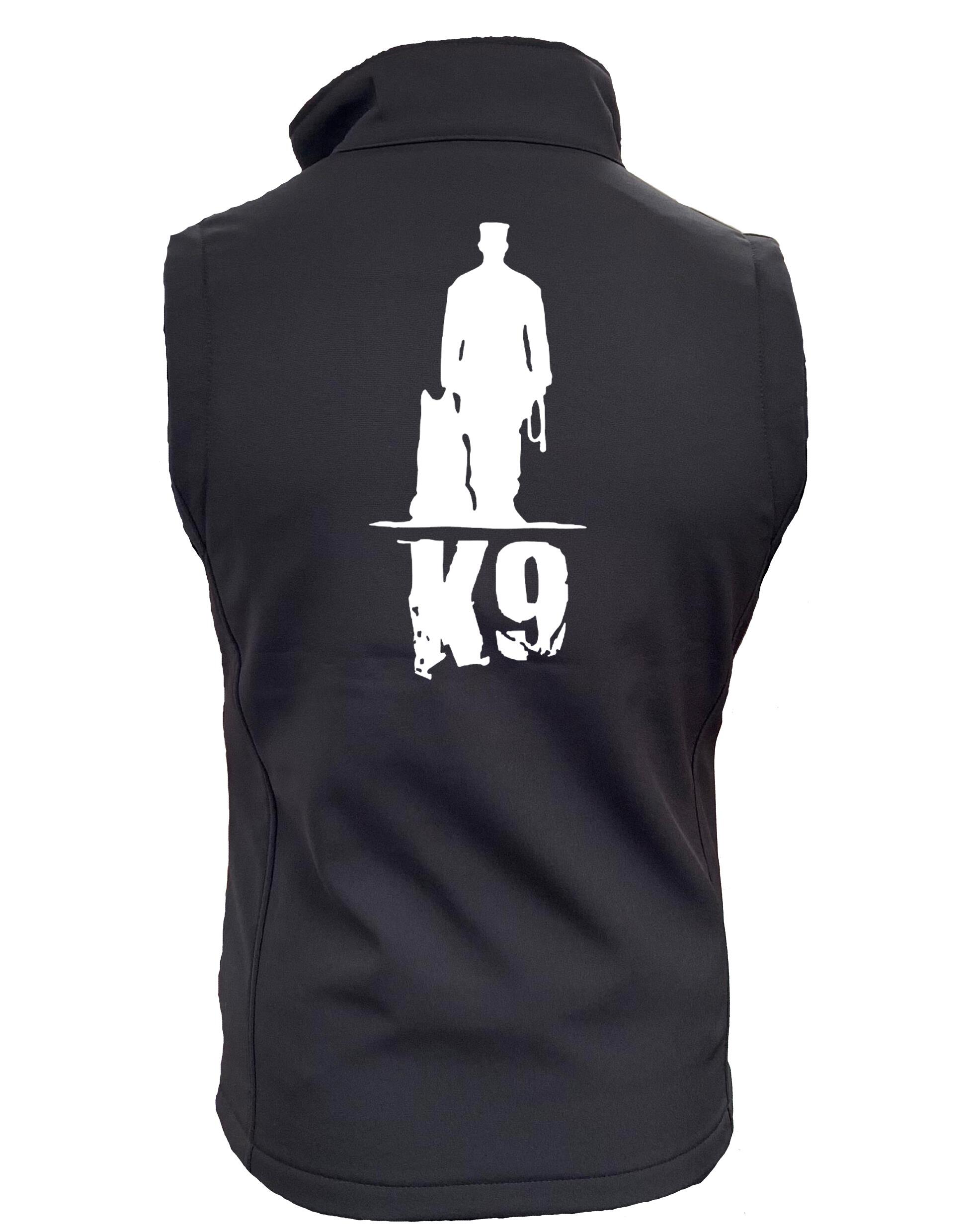 Women’s softshell gilet with exclusive K9 design, lightweight and water-resistant, tailored for outdoor adventures and everyday style.