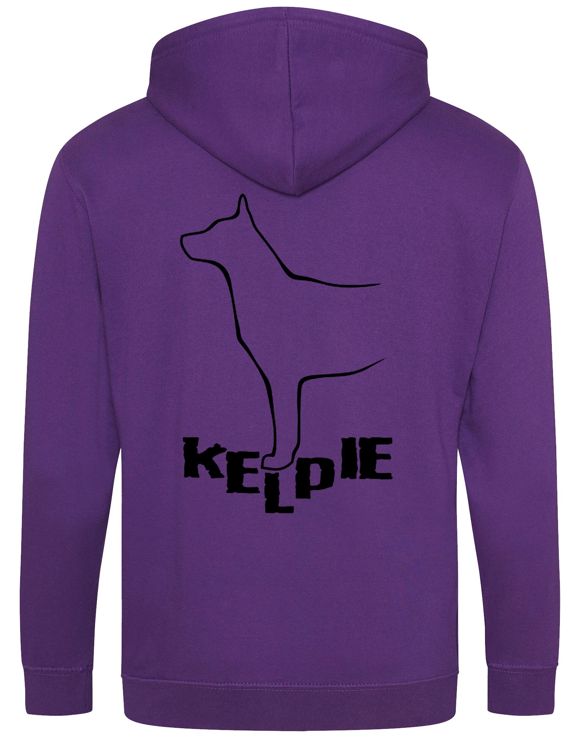 Kelpi Zipped Hoodie with exclusive breed-inspired artwork, soft fleece fabric, and practical features for everyday comfort and style.