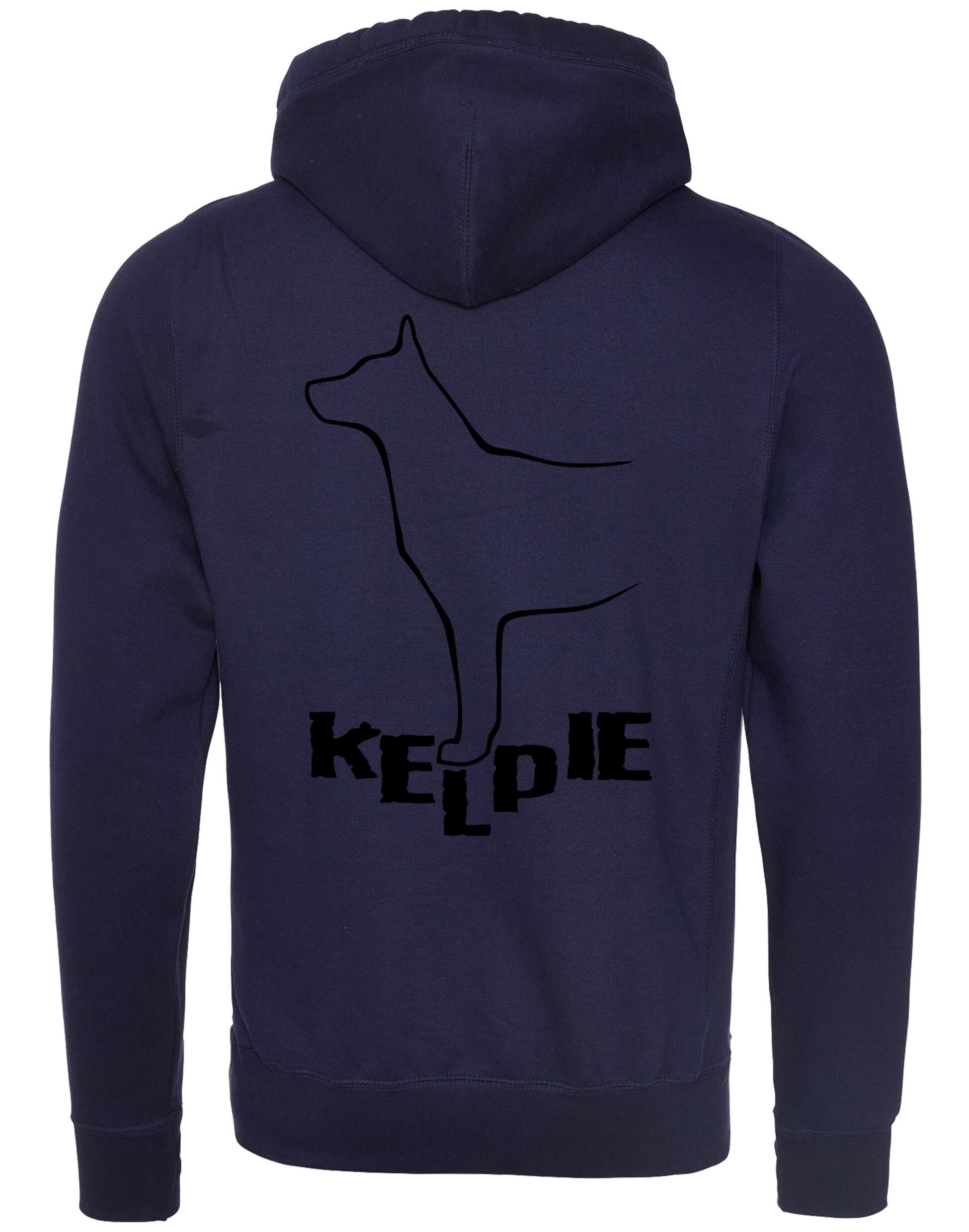 Kelpi Crossneck Pullover Hoodie with exclusive breed-inspired artwork, modern design, and cozy brushed fleece fabric for comfort and style.