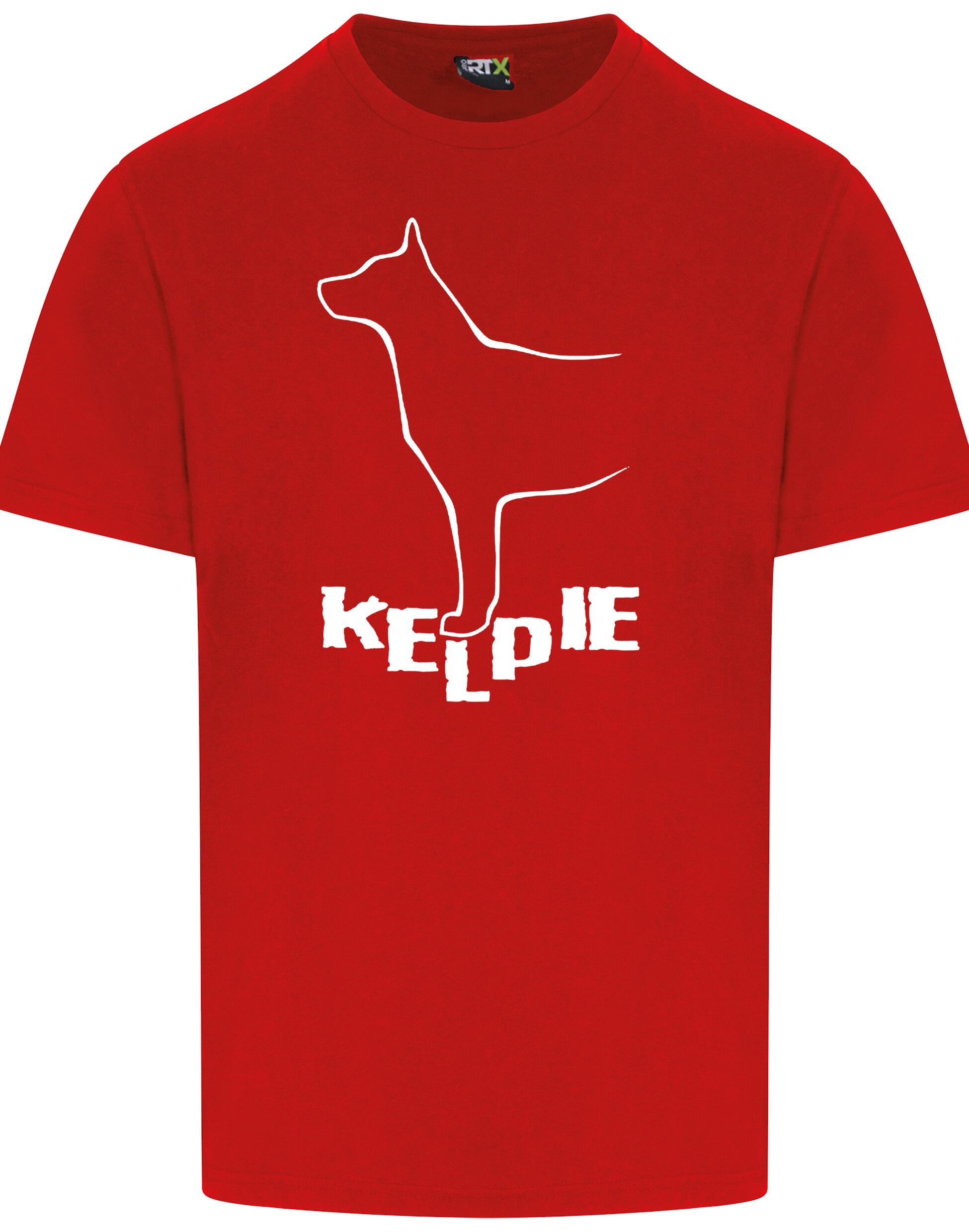 Kelpi Unisex Roundneck T-shirt featuring exclusive breed-inspired artwork, premium cotton fabric, and a relaxed fit for all-day comfort and versatile style.