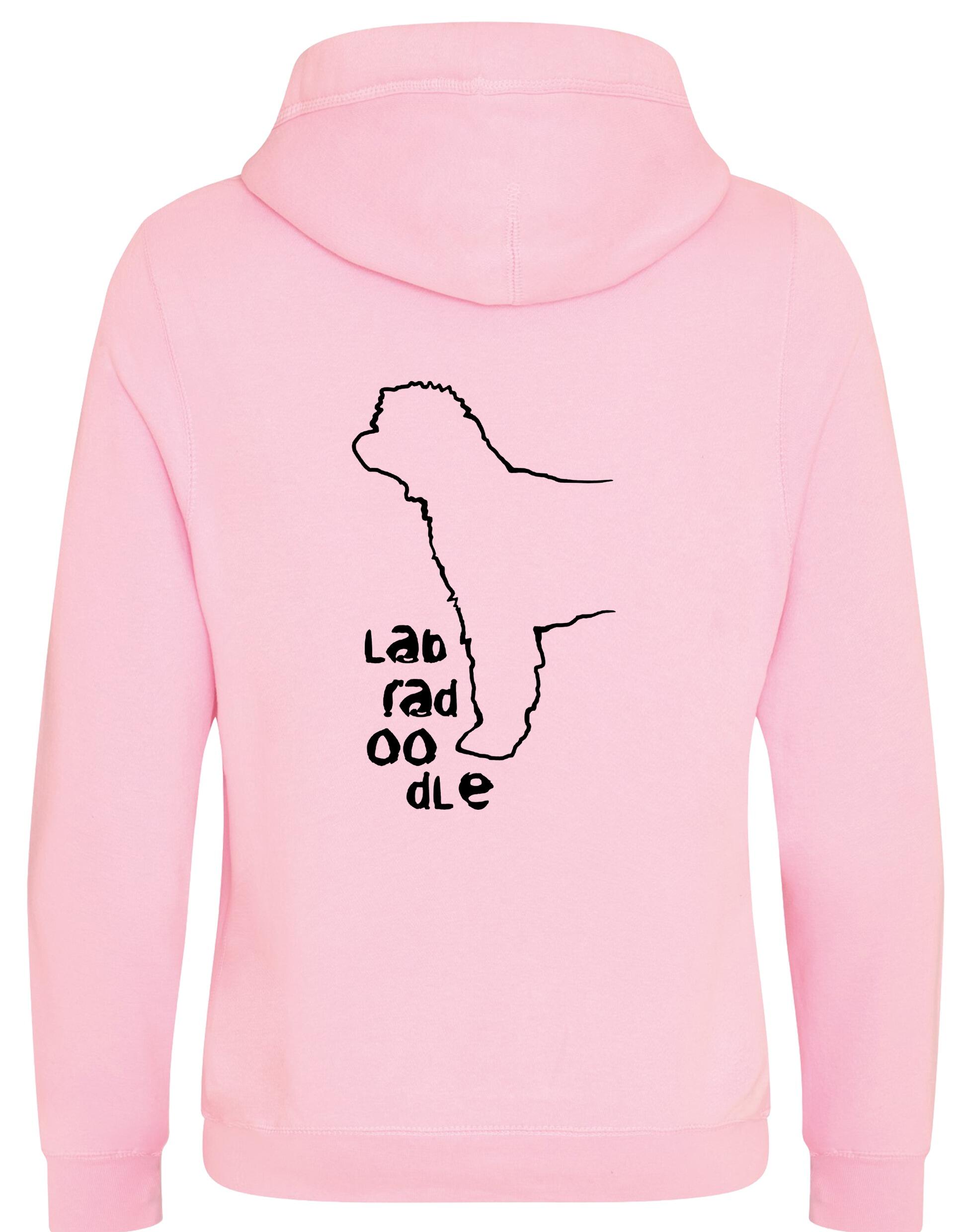 Labradoodle Crossneck Pullover Hoodie with exclusive breed artwork, cozy brushed fleece, and practical kangaroo pocket.