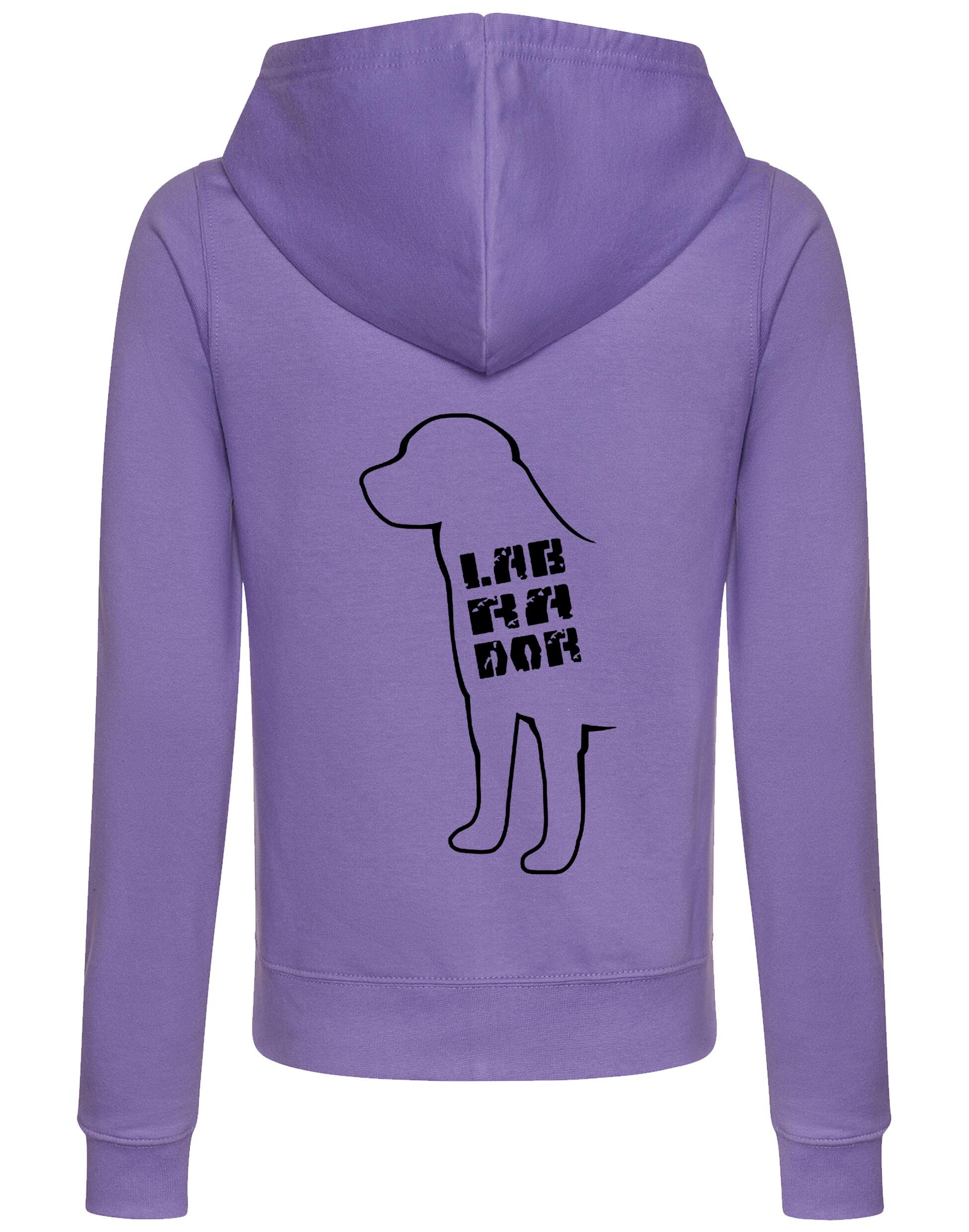 Women’s zipped hoodie featuring exclusive Labrador artwork, designed with breathable fabric and a flattering fit for Labrador enthusiasts.