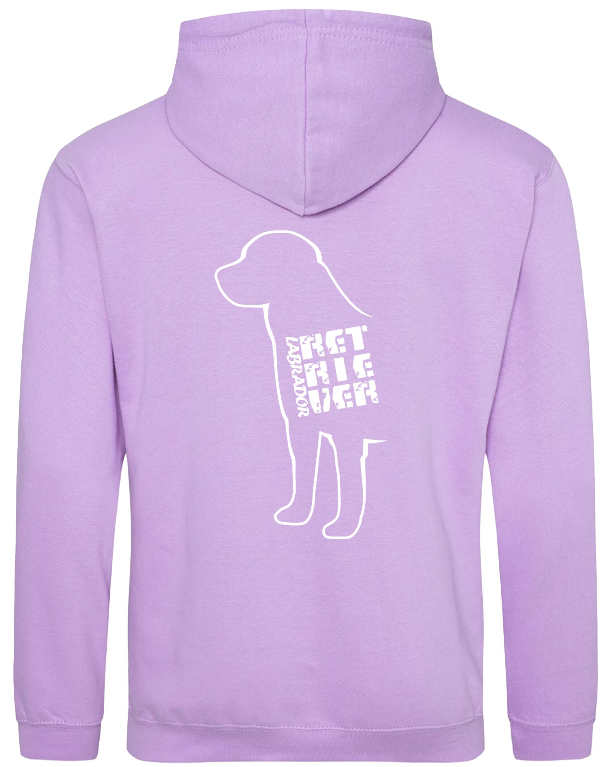 Pullover hoodie with exclusive Labrador Retriever artwork, featuring a brushed fleece interior, kangaroo pocket, and personalization options for ultimate comfort and style.
