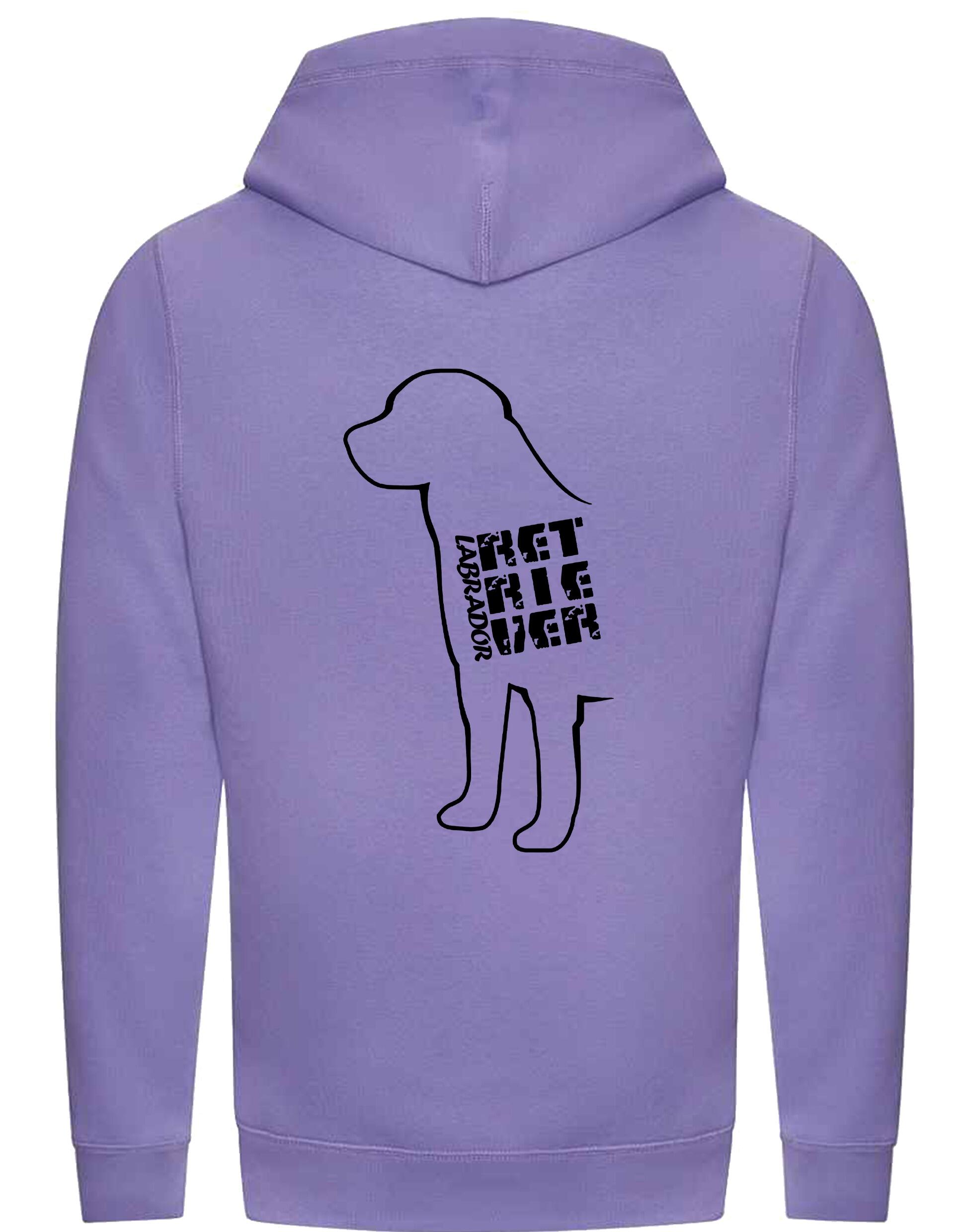 Unisex crossneck pullover hoodie featuring exclusive Labrador Retriever artwork on the back, crafted from heavy-blend fabric with a brushed fleece interior and practical kangaroo pocket.