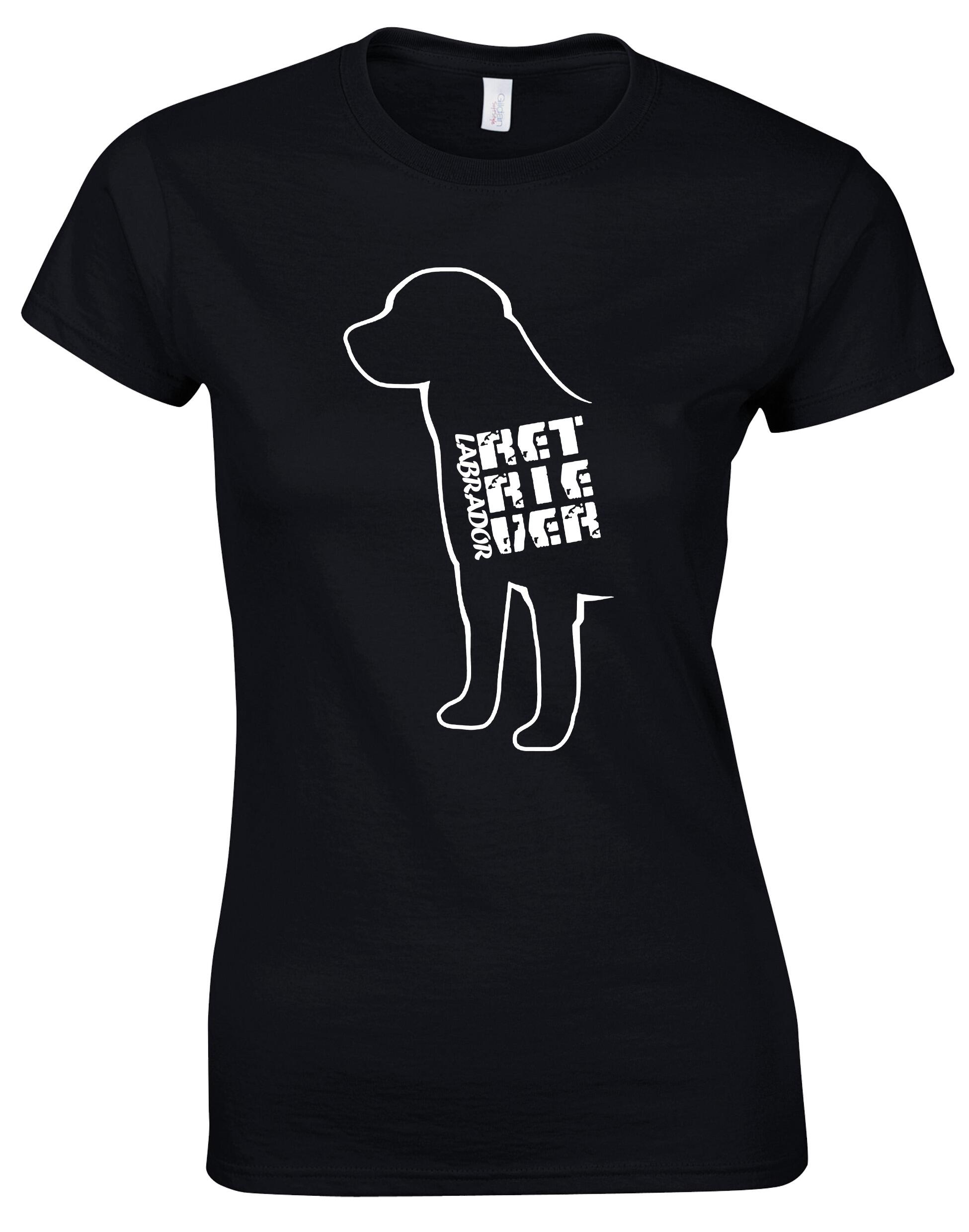 Female roundneck T-shirt featuring exclusive Labrador Retriever artwork, crafted from soft premium cotton with a flattering feminine fit and a classic neckline.