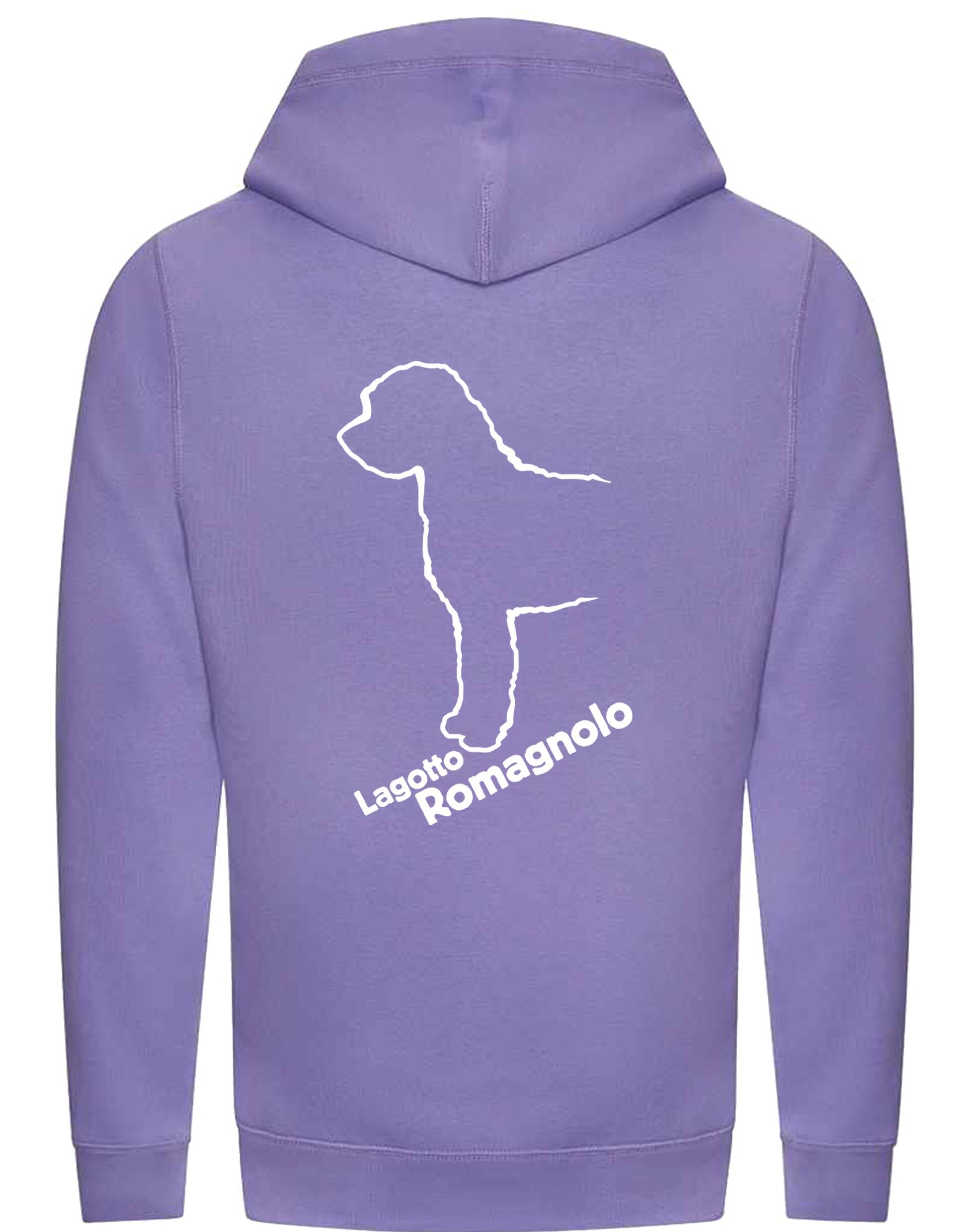 Lagotto Romagnolo Crossneck Hoodie featuring exclusive breed artwork, cosy fleece interior, and a practical kangaroo pocket.