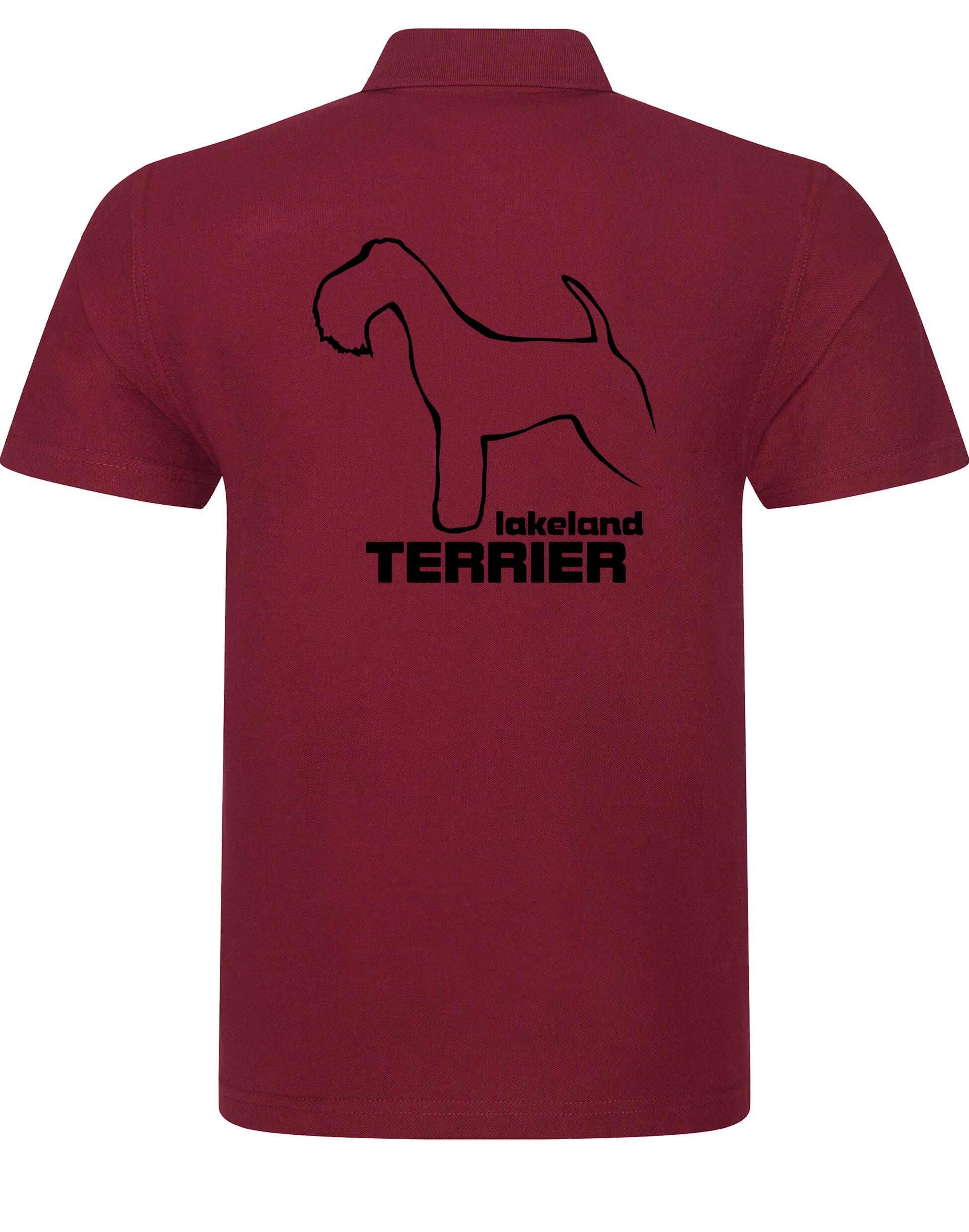 Unisex cotton polo featuring an exclusive Lakeland Terrier design with a relaxed fit.