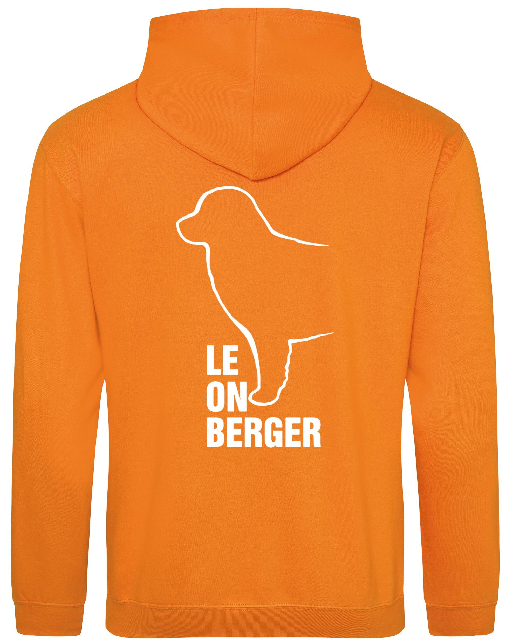 Leonberger pullover hoodie featuring exclusive breed artwork, cosy fleece lining, and personalisation options.